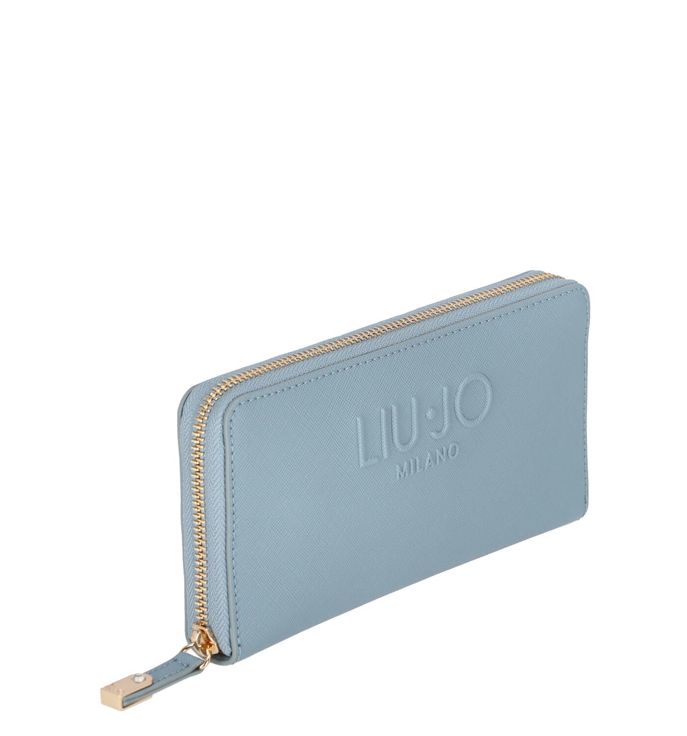 Portafoglio grande in pelle saffiano con zip around