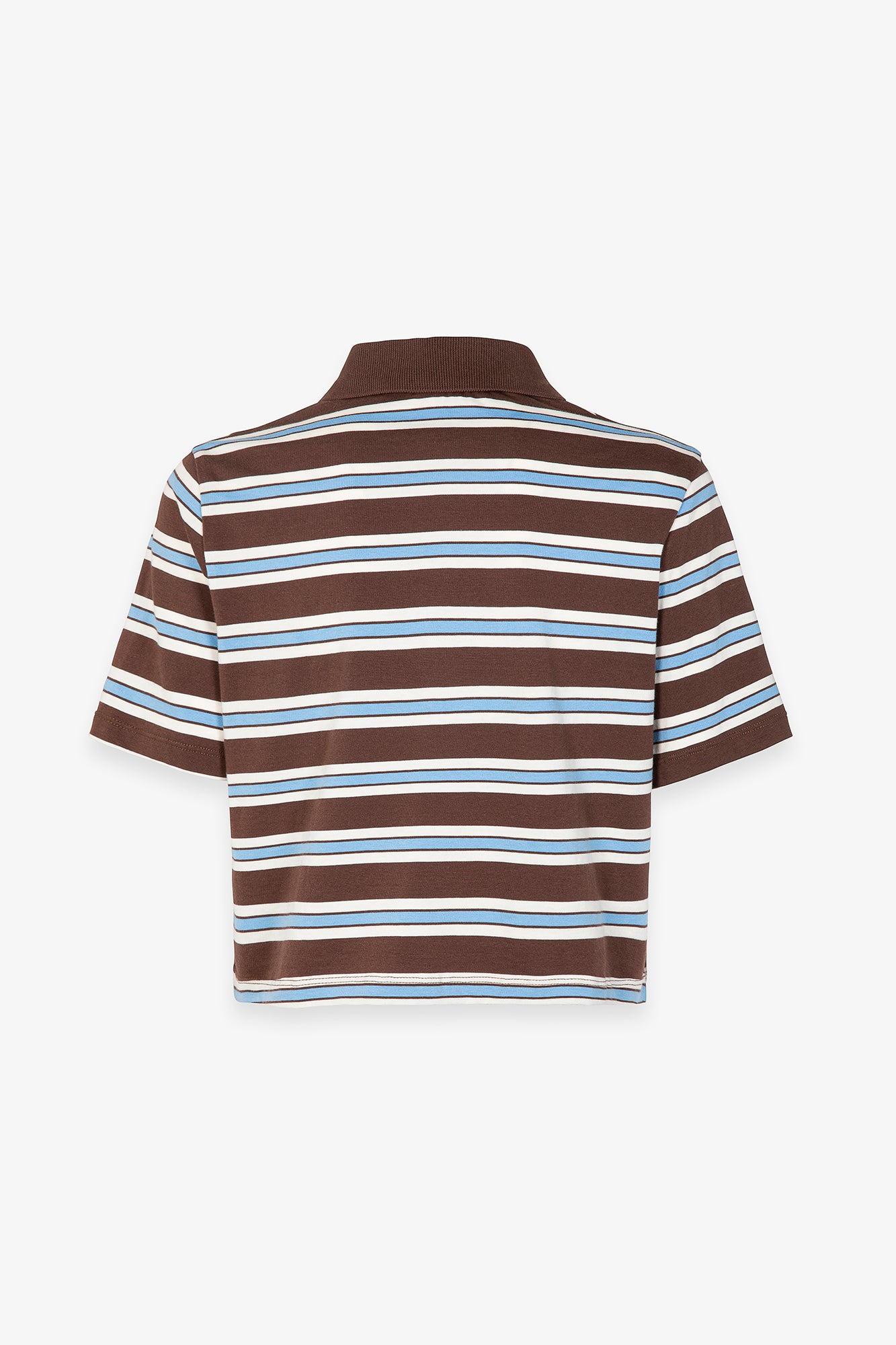 Polo crop mezza manica a righe