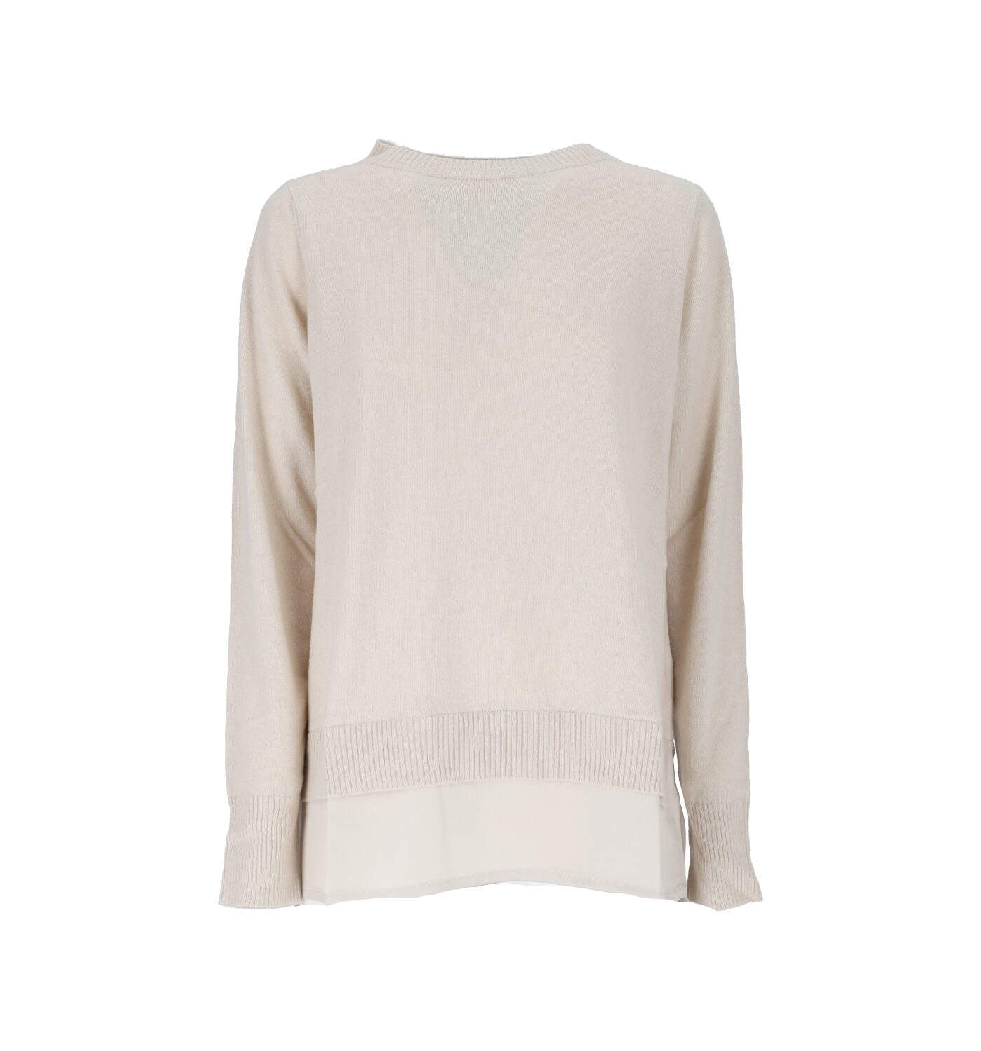 Maglia in lana con bordo in raso