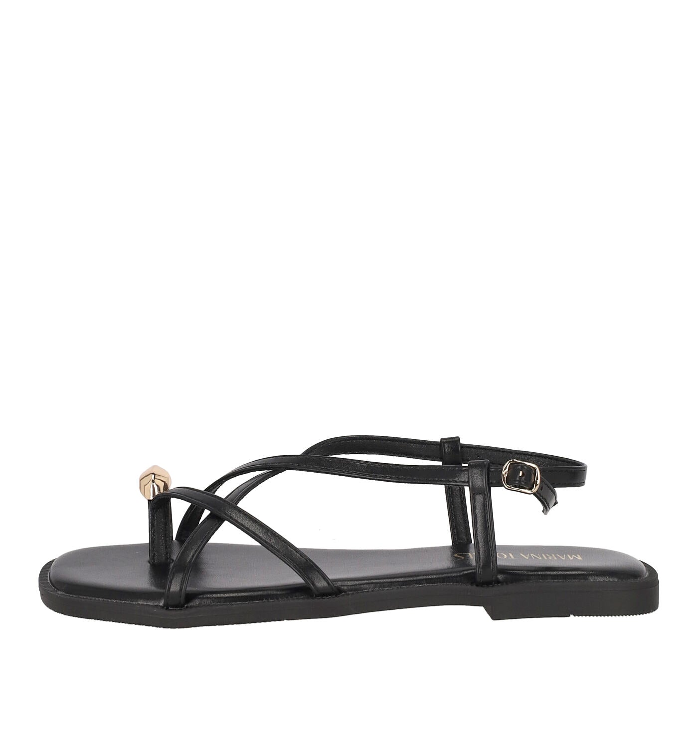 Sandalo infradito con anello, tacco alto 2 cm