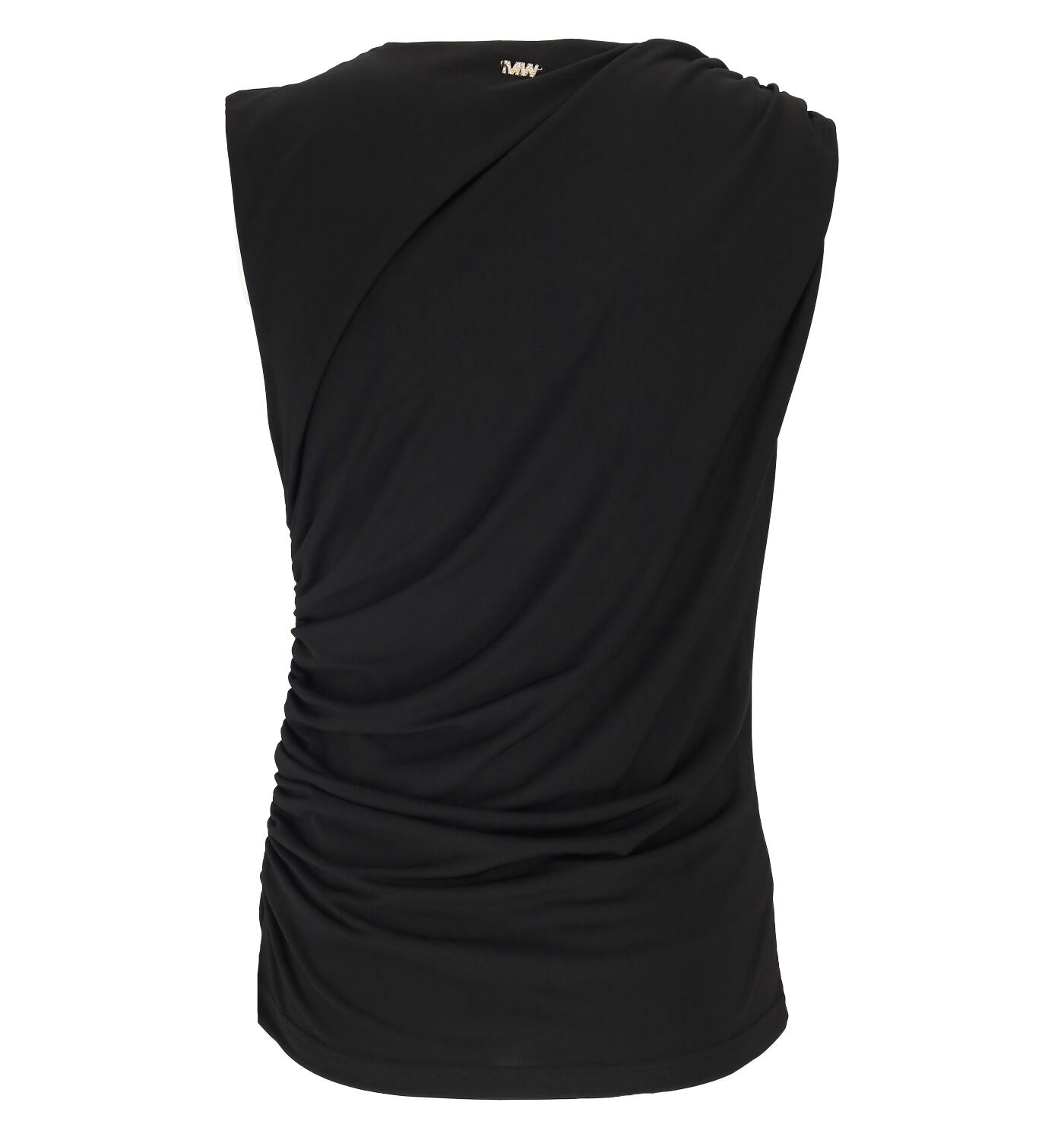 Blusa giro manica con drappeggio laterale