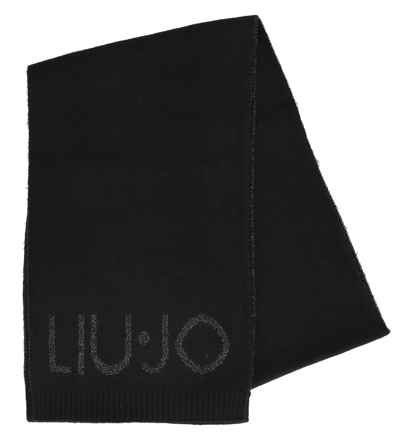 Sciarpa con logo in tessuto lurex