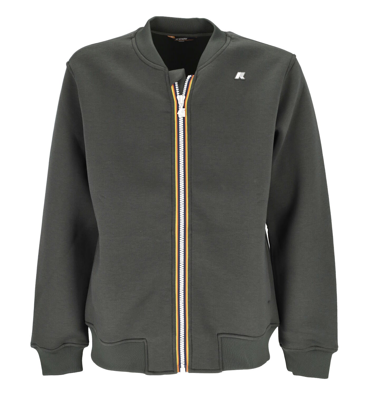 Felpa in neoprene con collo pistagna e chiusura con zip