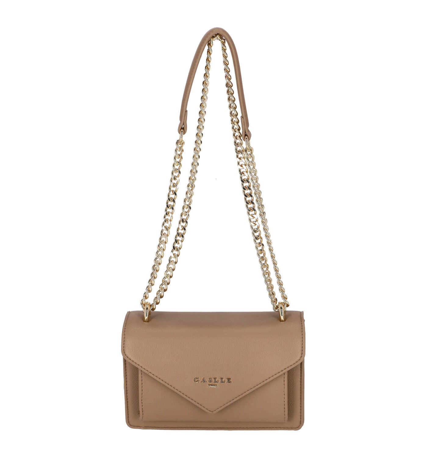 Tracolla con doppia catena oro , chiusura con bottone