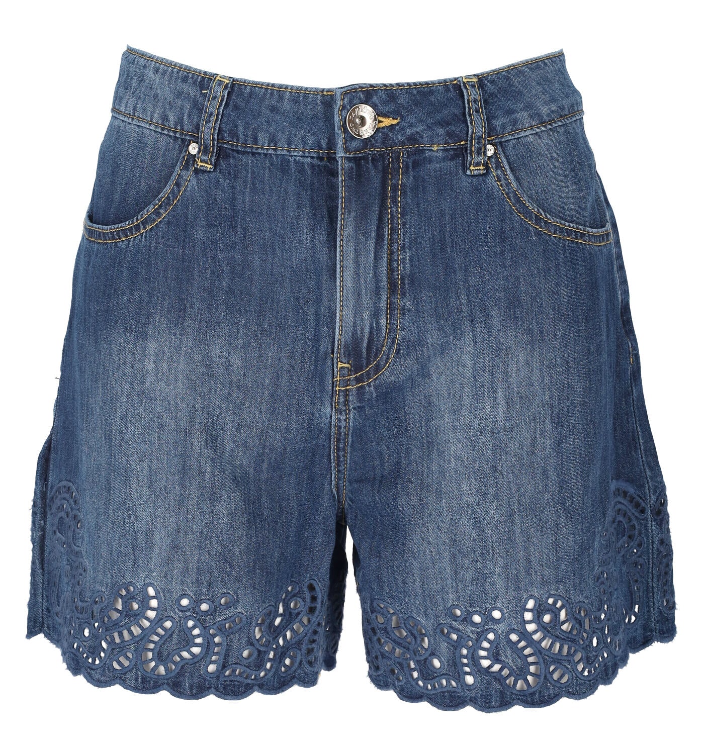Shorts jeans traforato