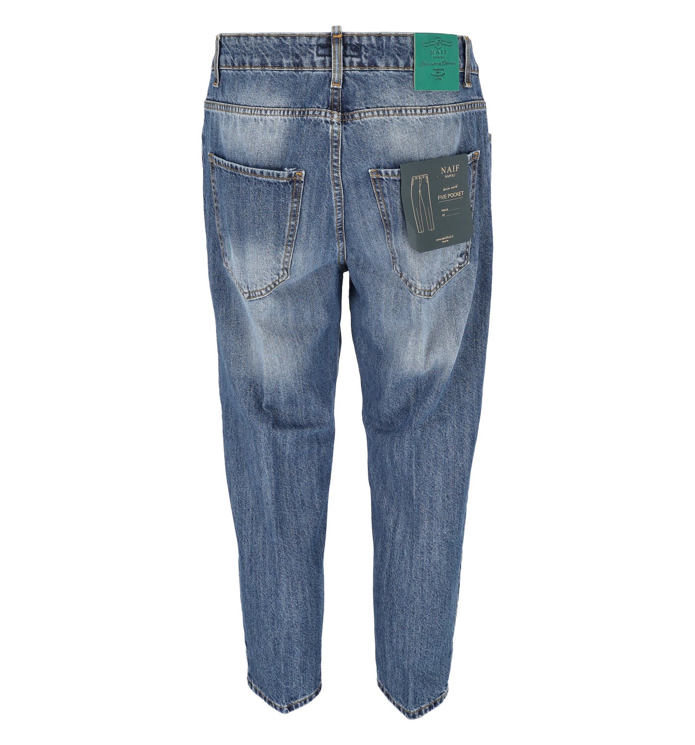 Jeans cinque tasche con rotture