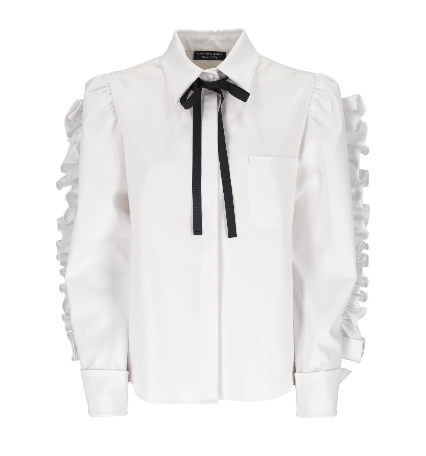 Camicia con maniche a ruche