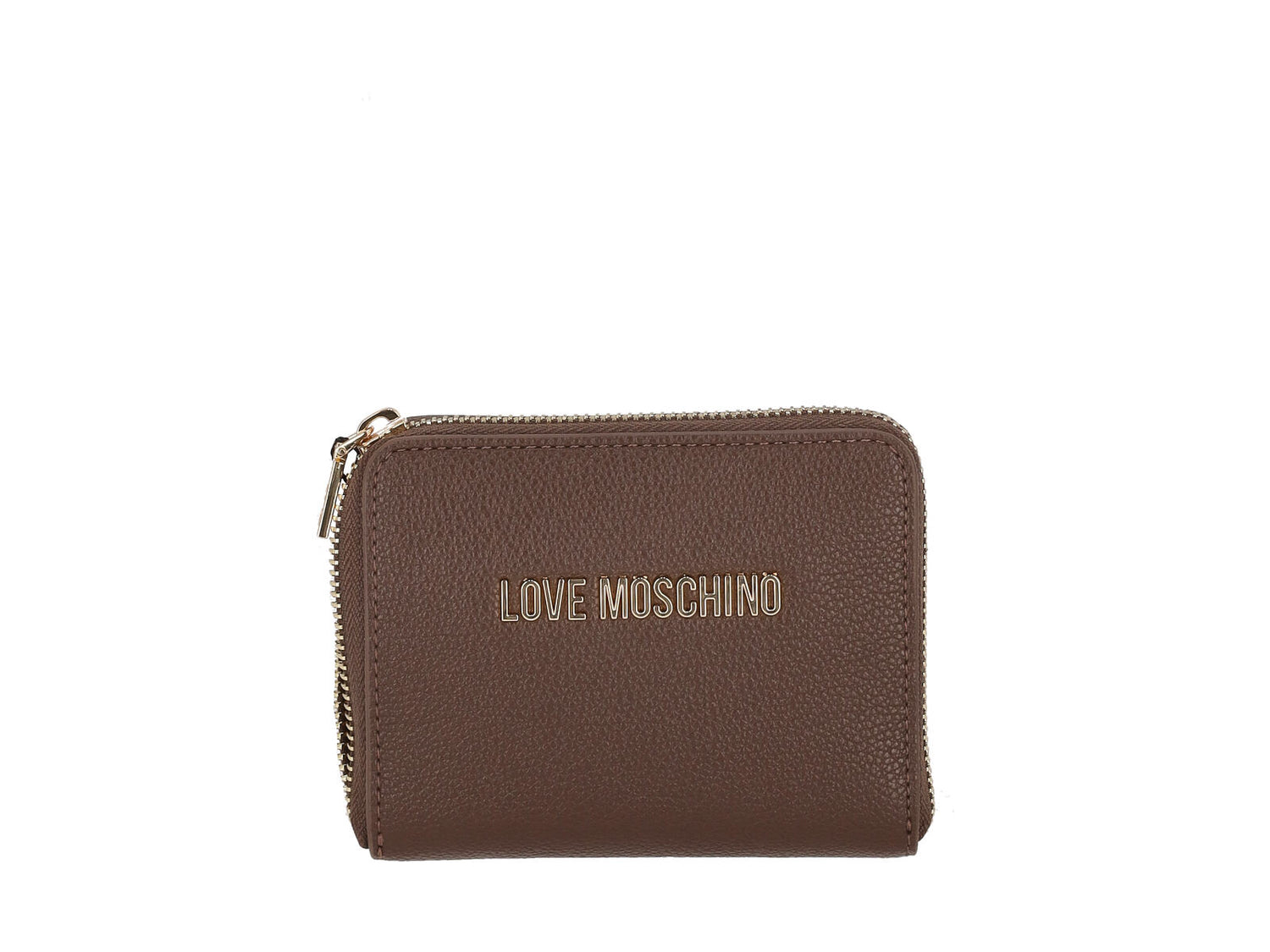 Portafogli piccolo zip around con logo lettering oro