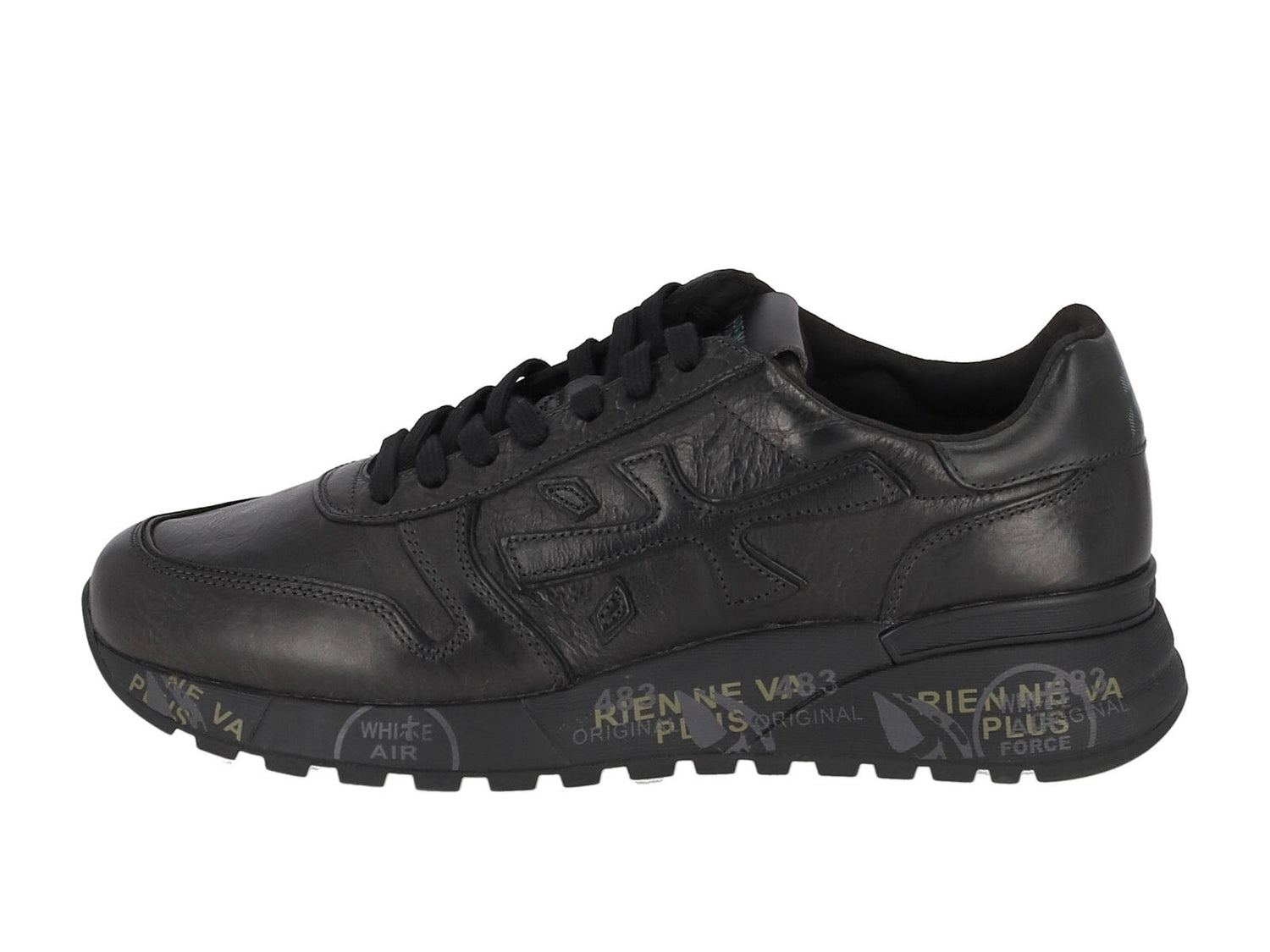 Sneakers in pelle con suola in gomma