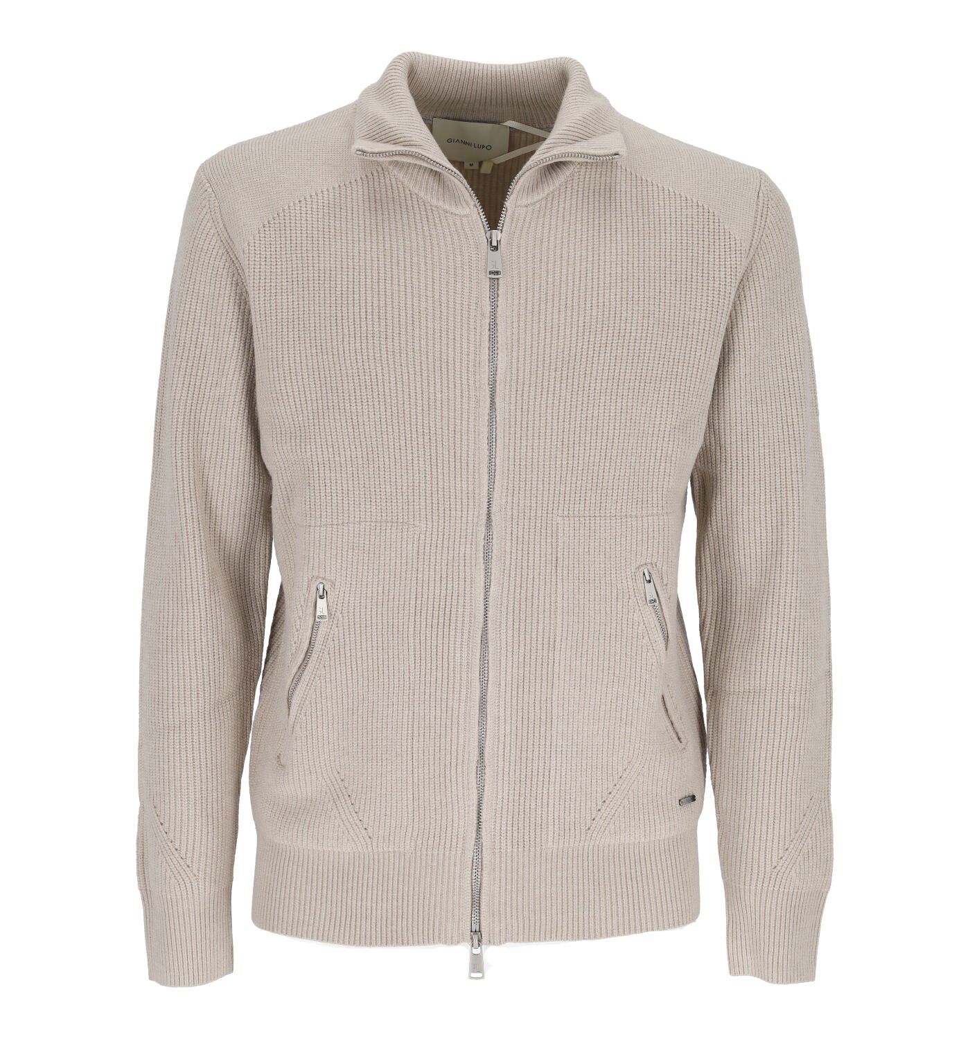 Cardigan collo alto con zip