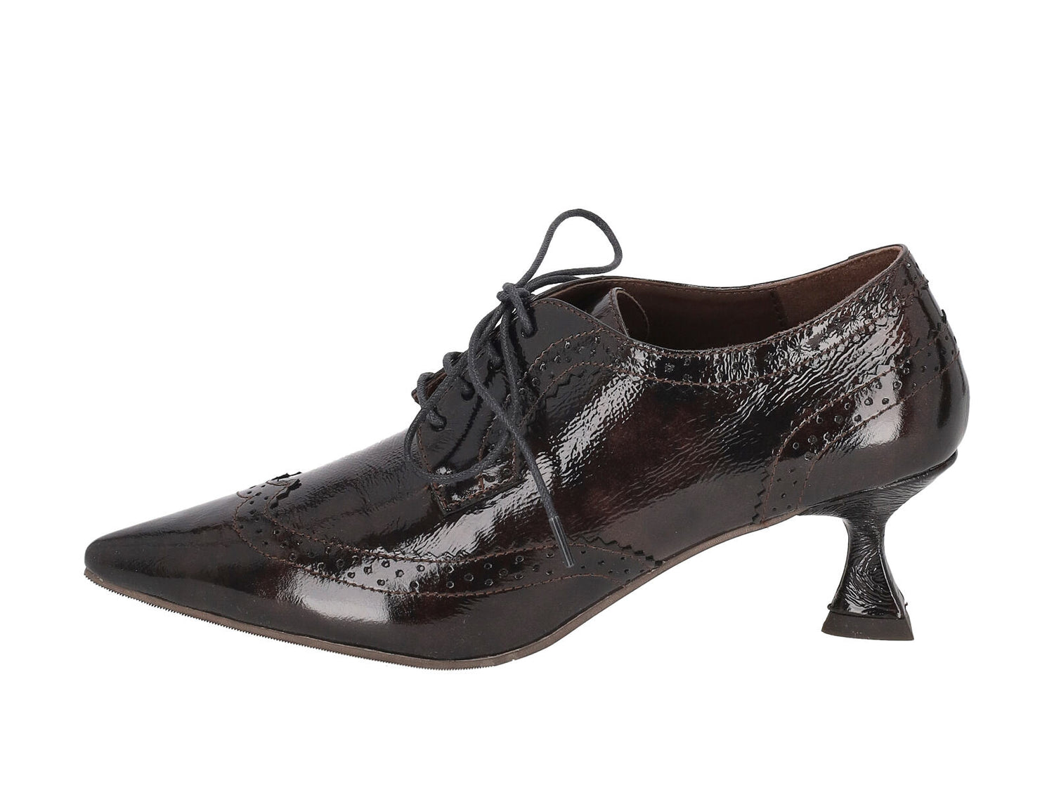 Francesina con lacci in naplak e duilio ,tacco altezza 6 cm.