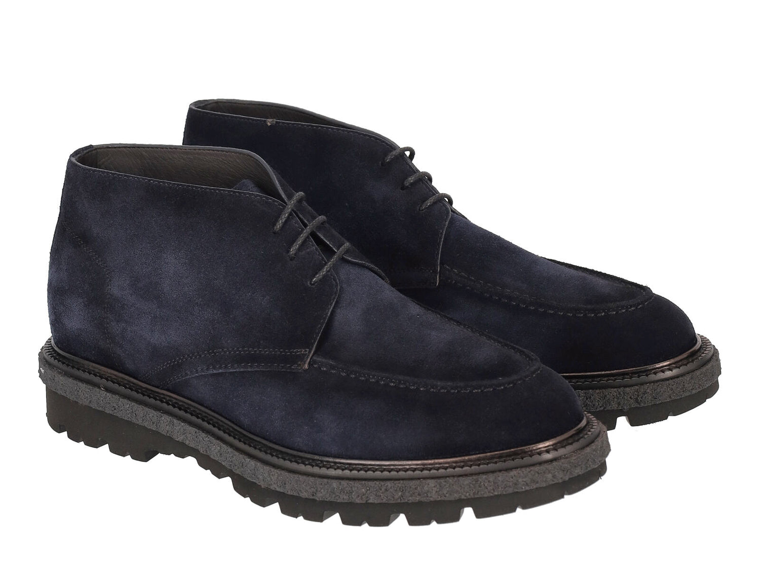 Polacchino in camoscio modello ingegnere , fondo in gomma roccia