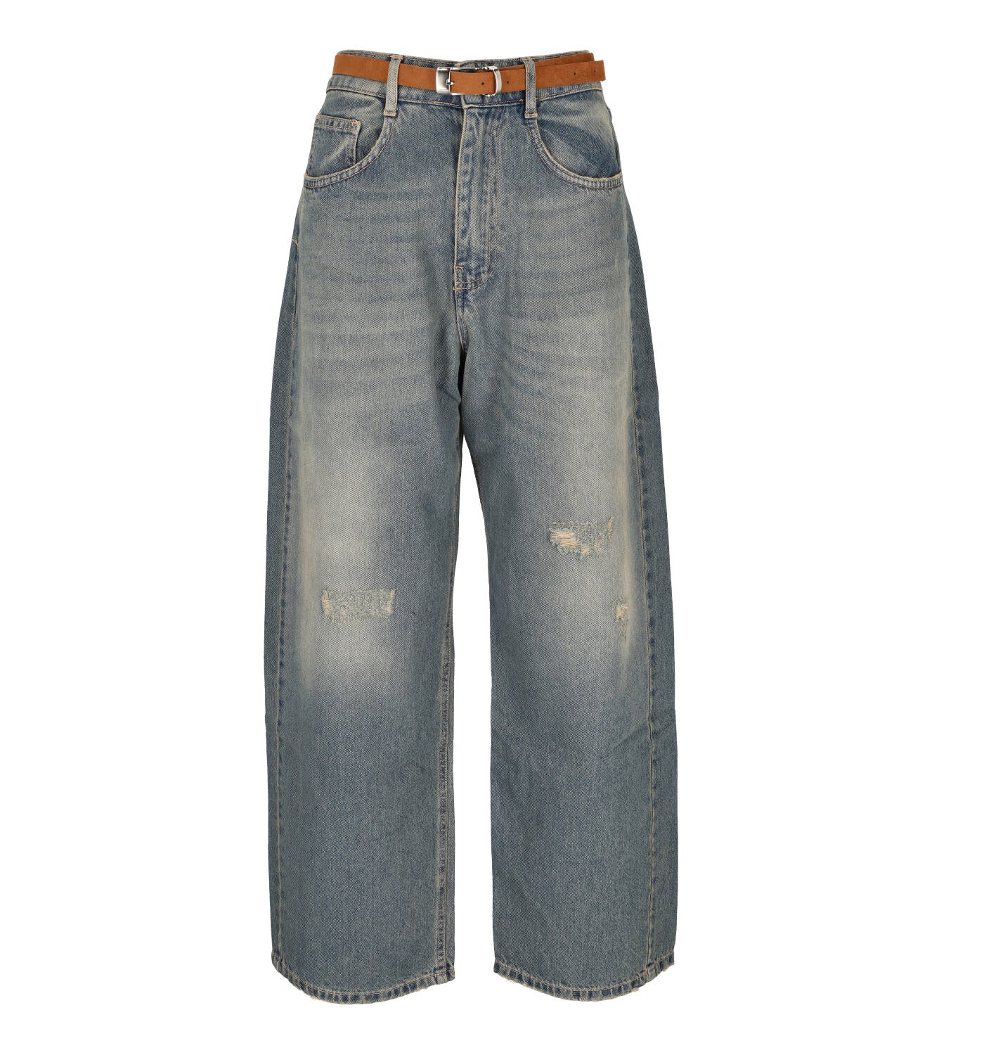 Jeans boyfriend cinque tasche lavaggio sabbiato