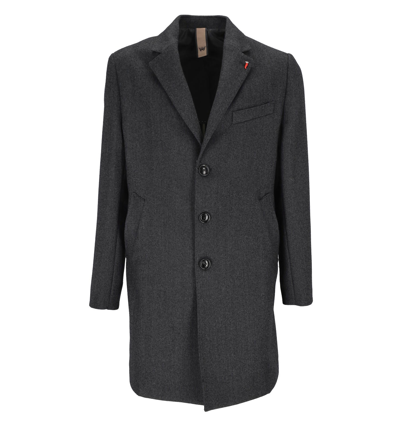 Cappotto in misto lana spigato