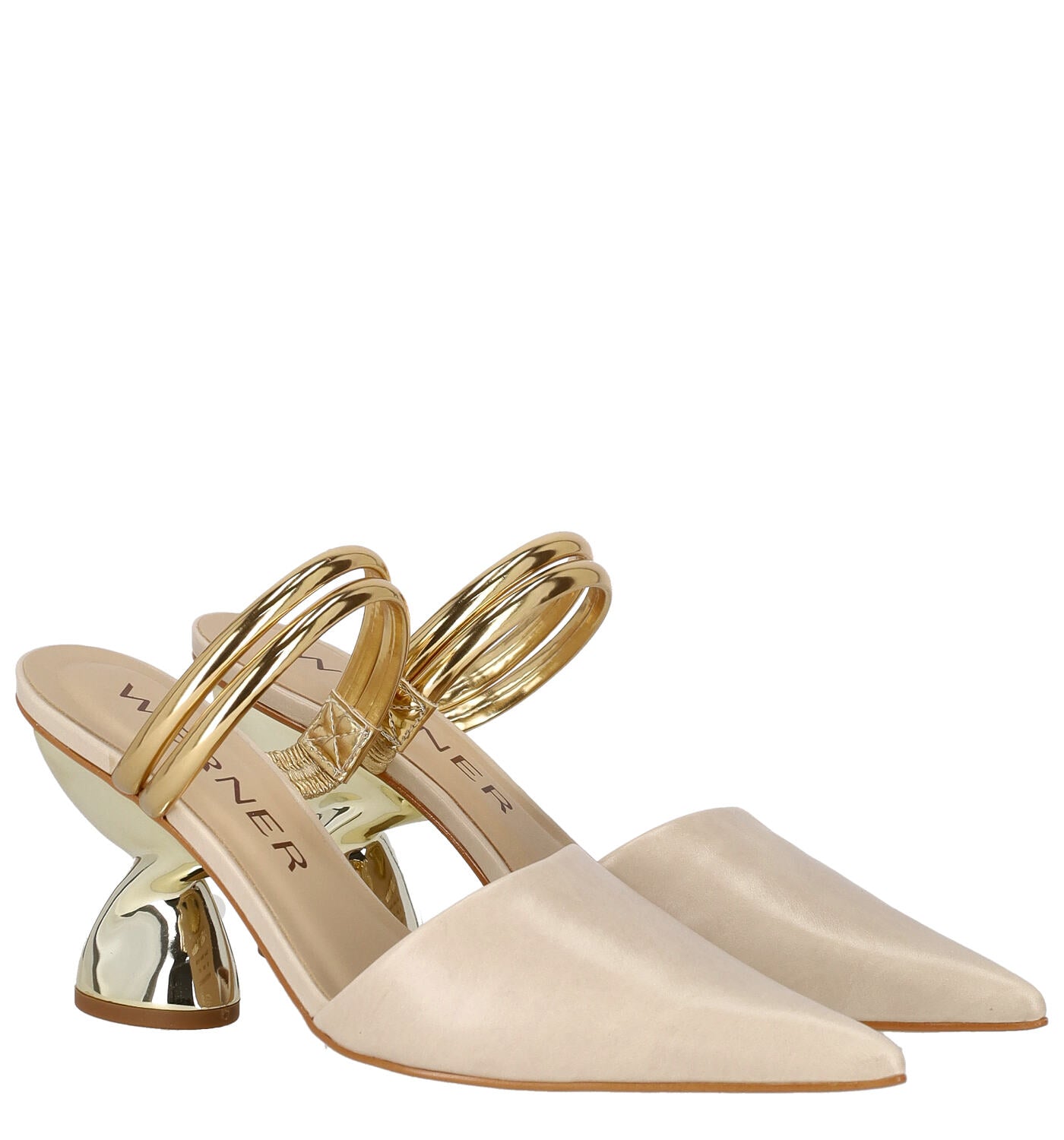 Sabot con fascette specchio tacco torchon