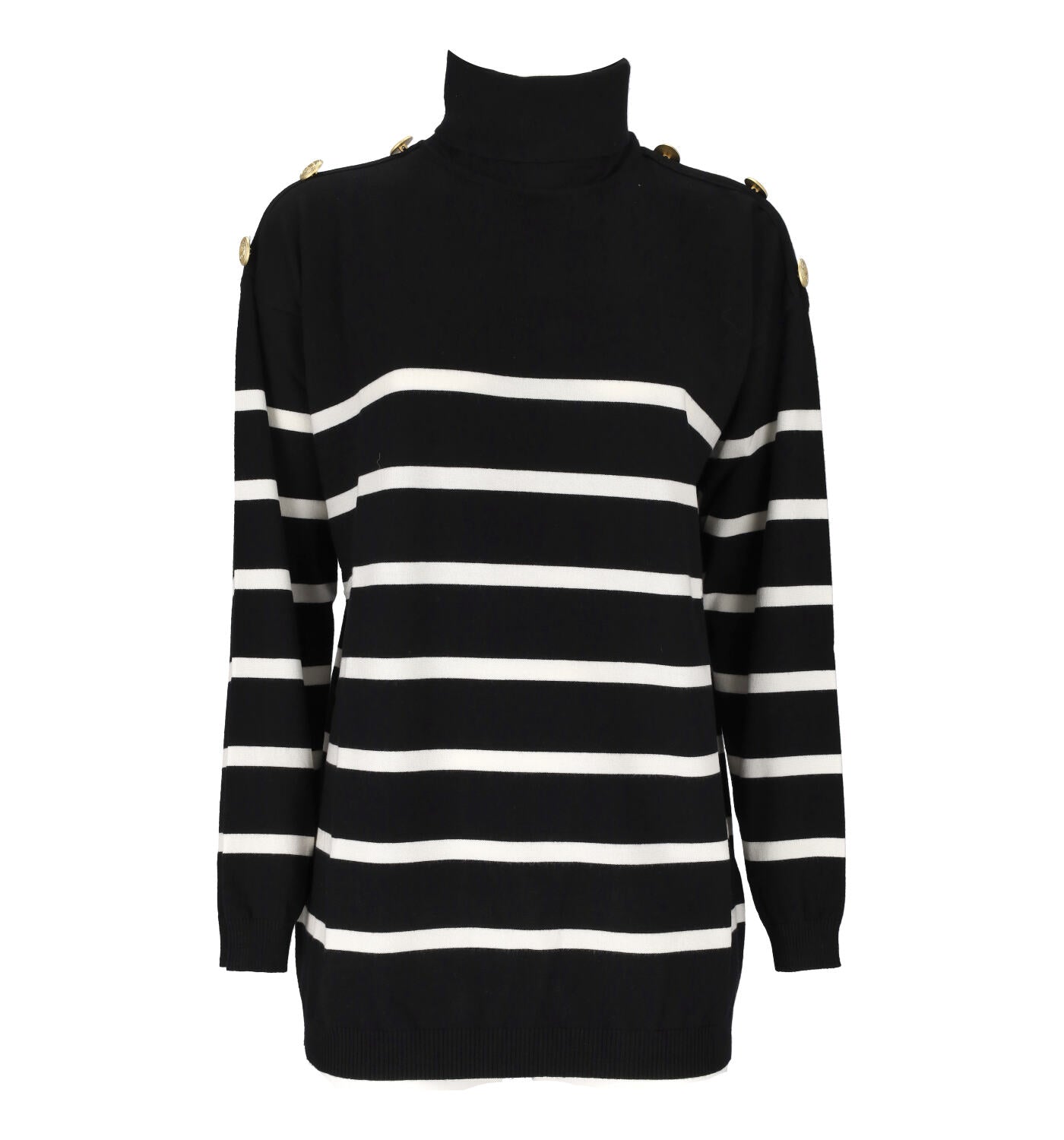 Maglia over a righe con collo alto
