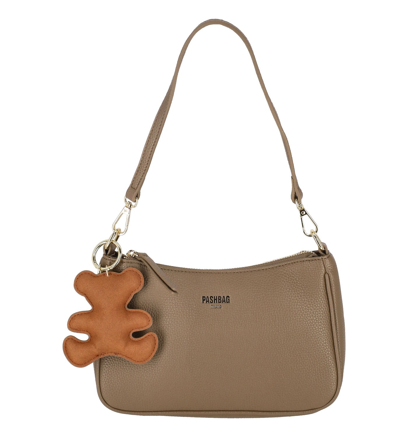 Borsa sottospalla piccola con ciondolo orso e tracolla regolabile