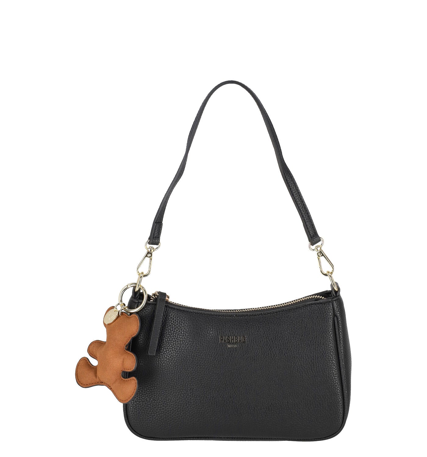 Borsa sottospalla piccola con ciondolo orso e tracolla regolabile
