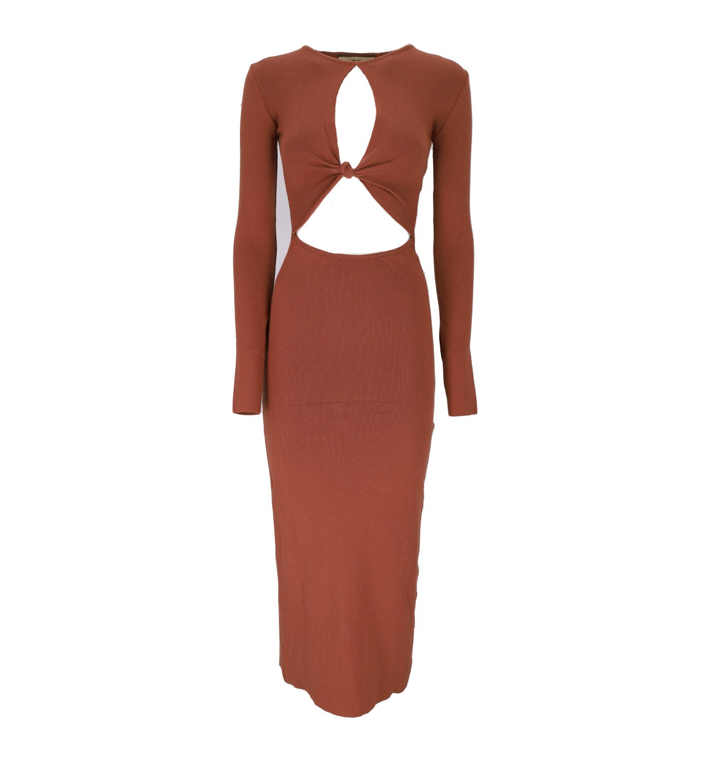 Abito lungo con nodo, maniche lunghe