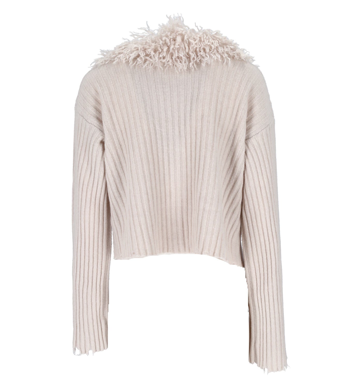 Cardigan corto con pelliccia removibile