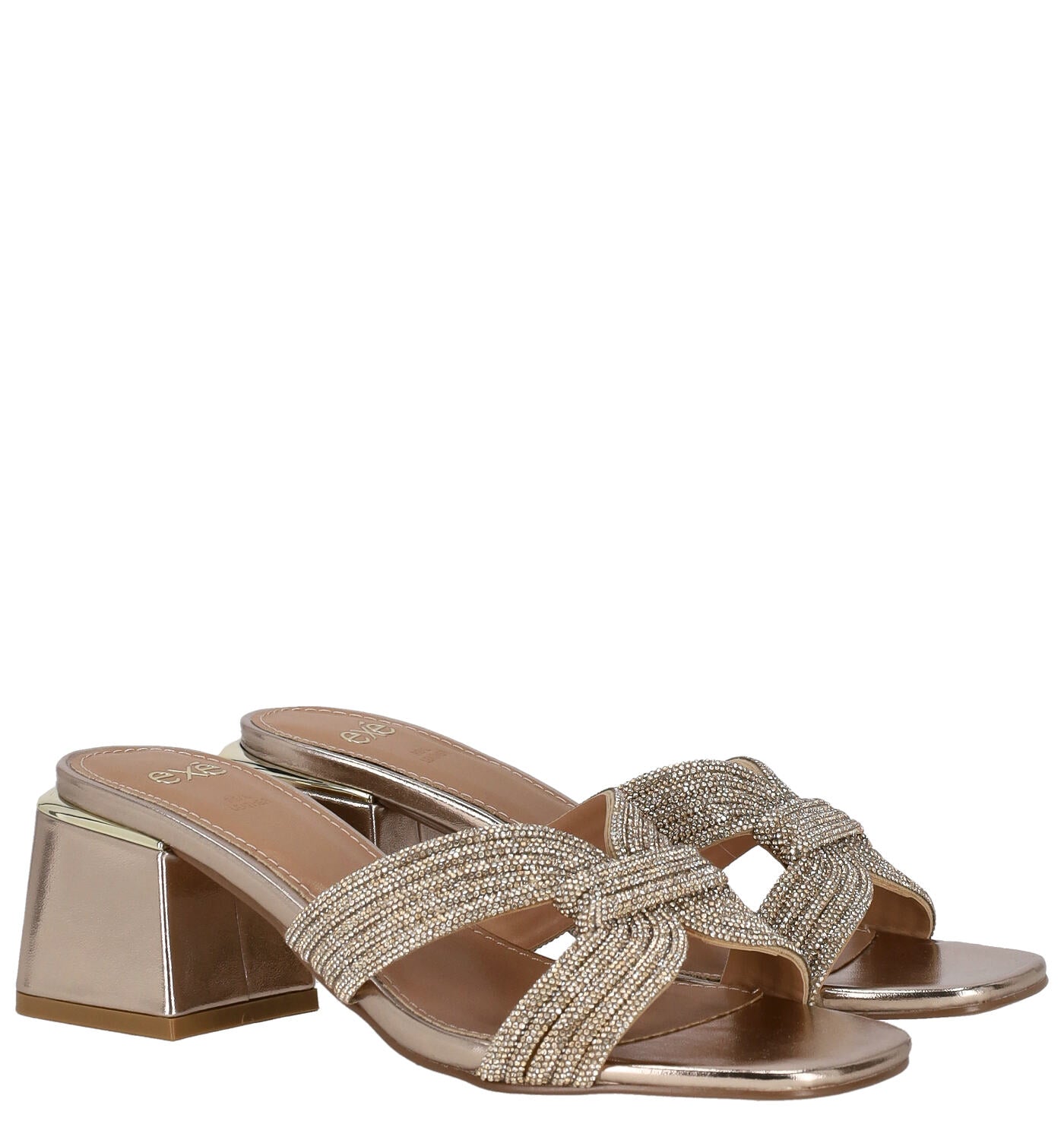 Scalzato con strass, tacco alto 5 cm CARMEN