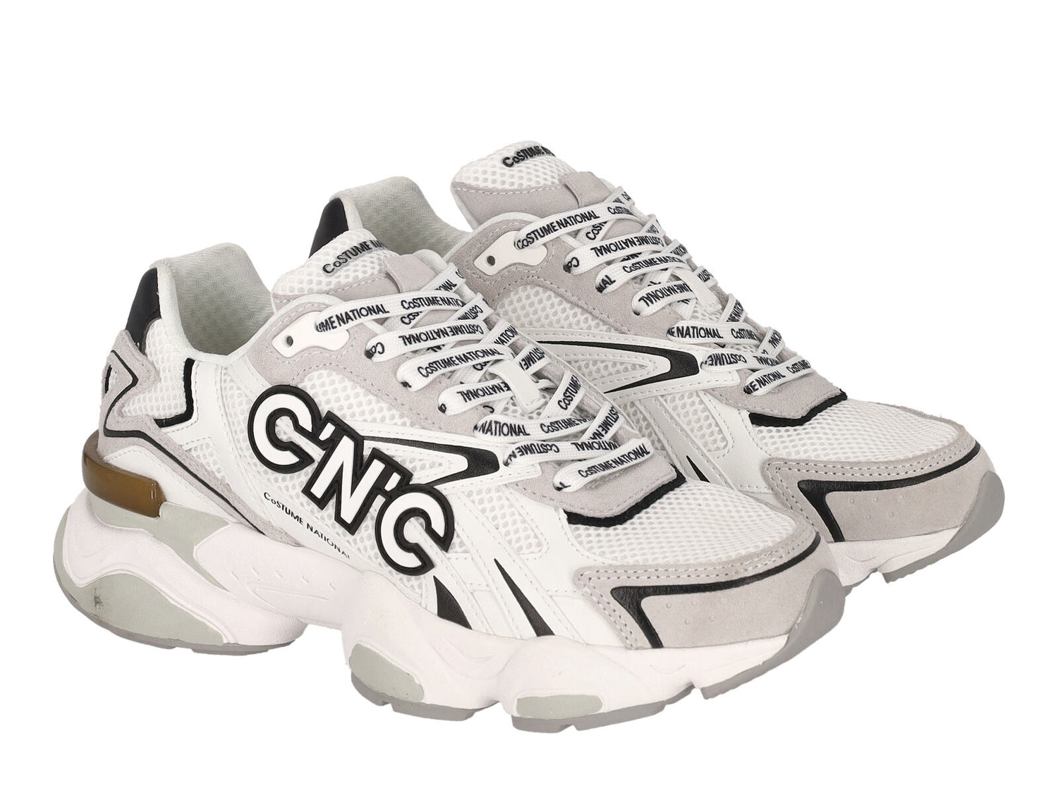 Sneakers in camoscio e rete con riporto nero