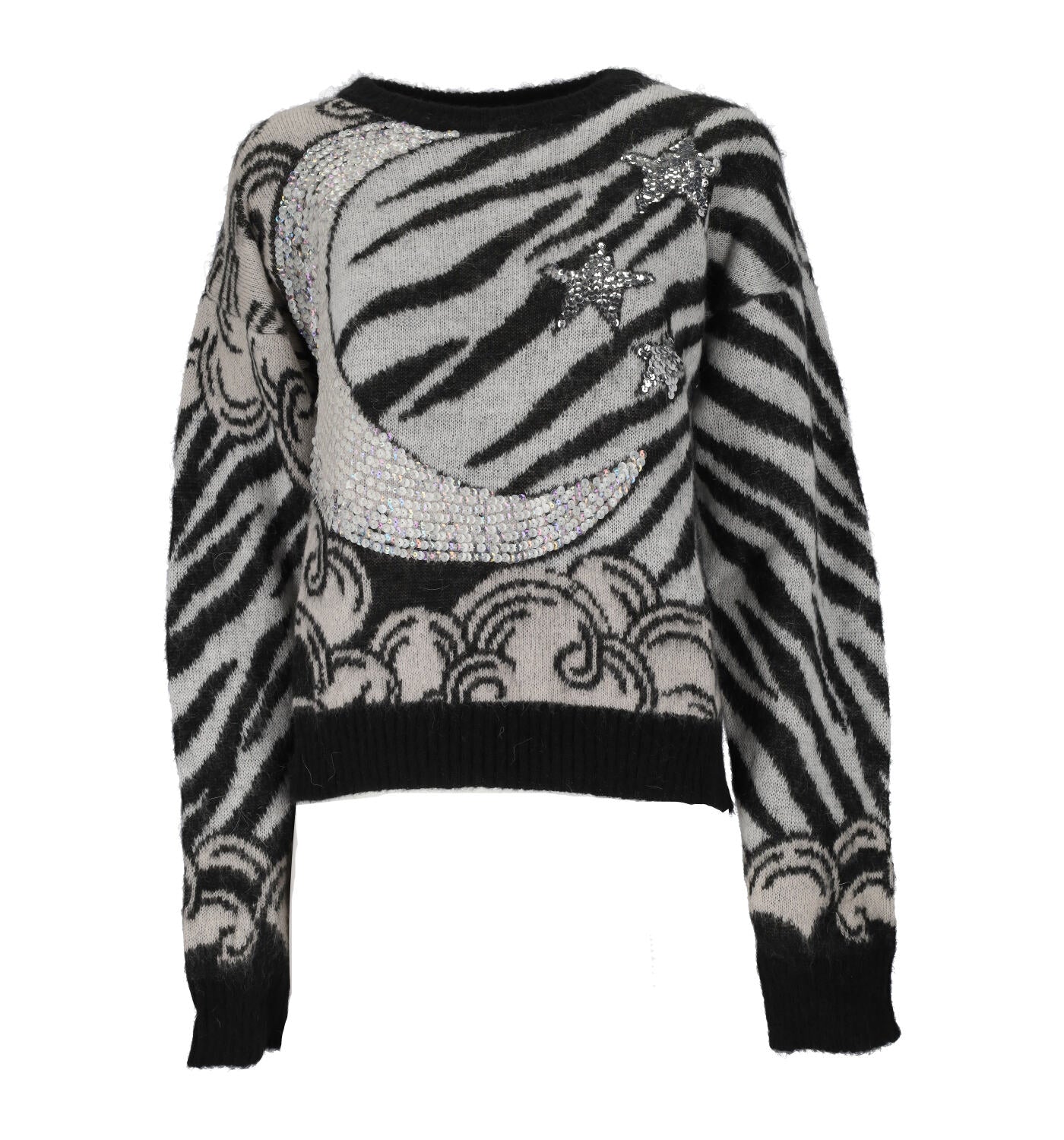 Maglione in lana stampa zebrata