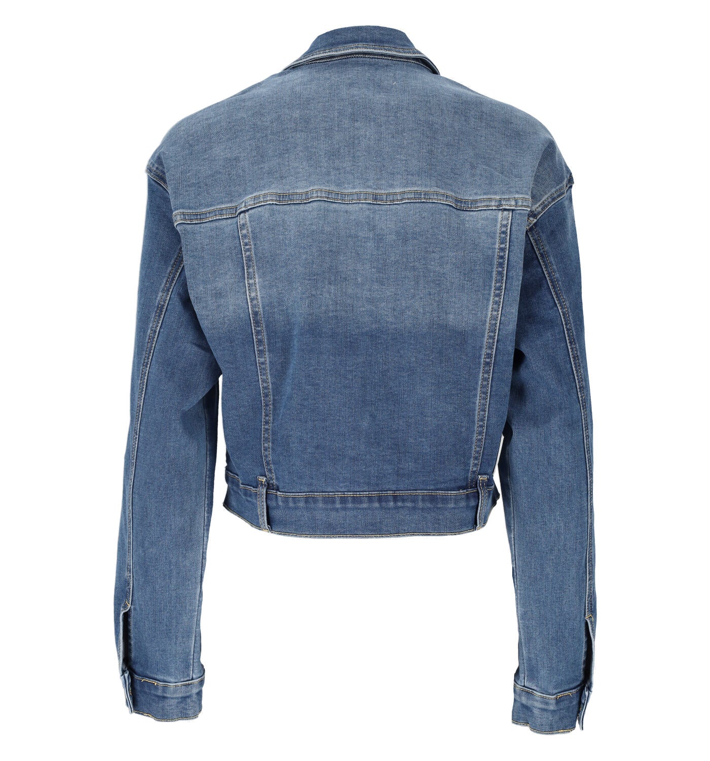 Giubbino jeans crop lavaggio medio