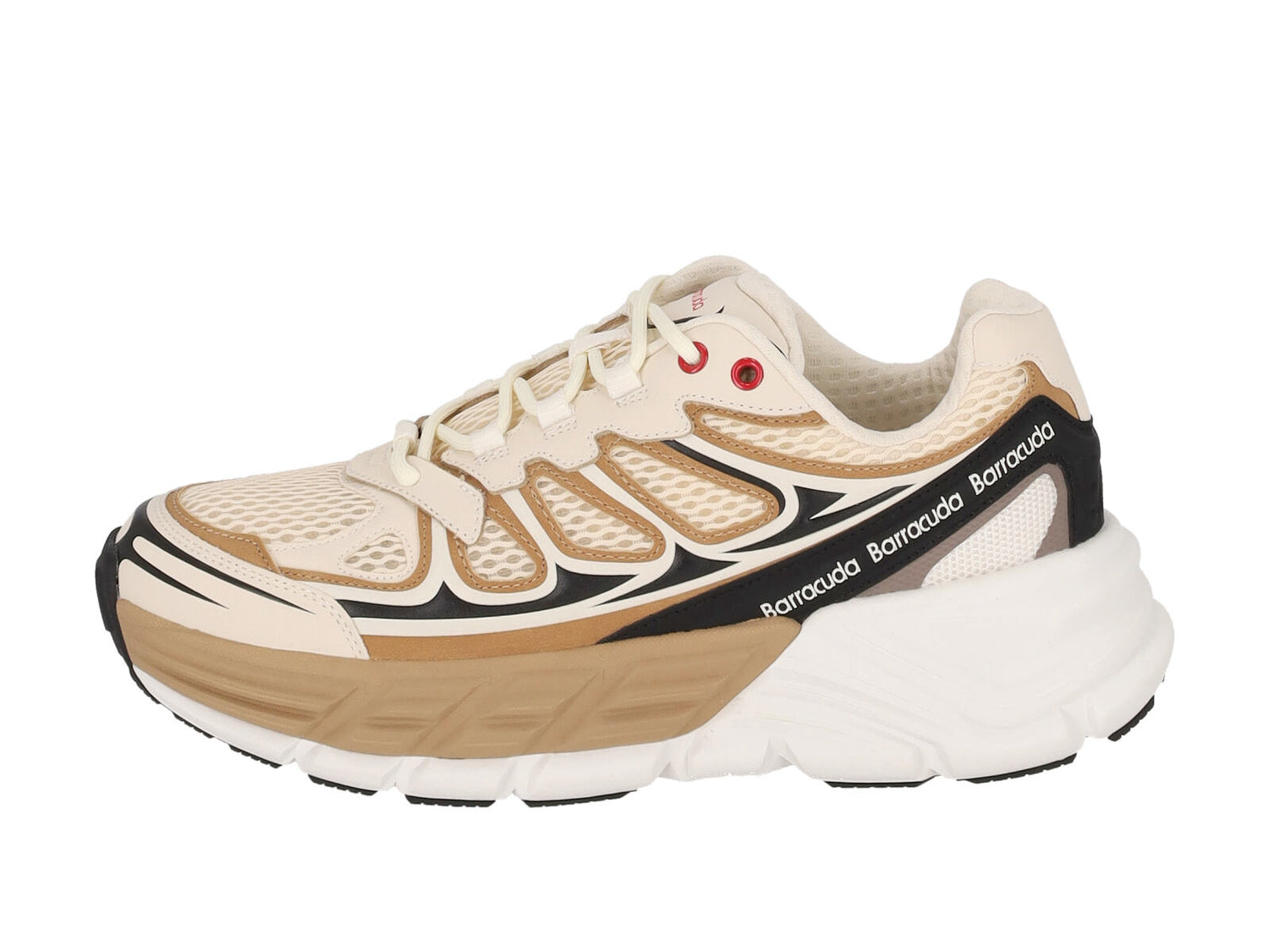 Sneakers in tessuto e pelle