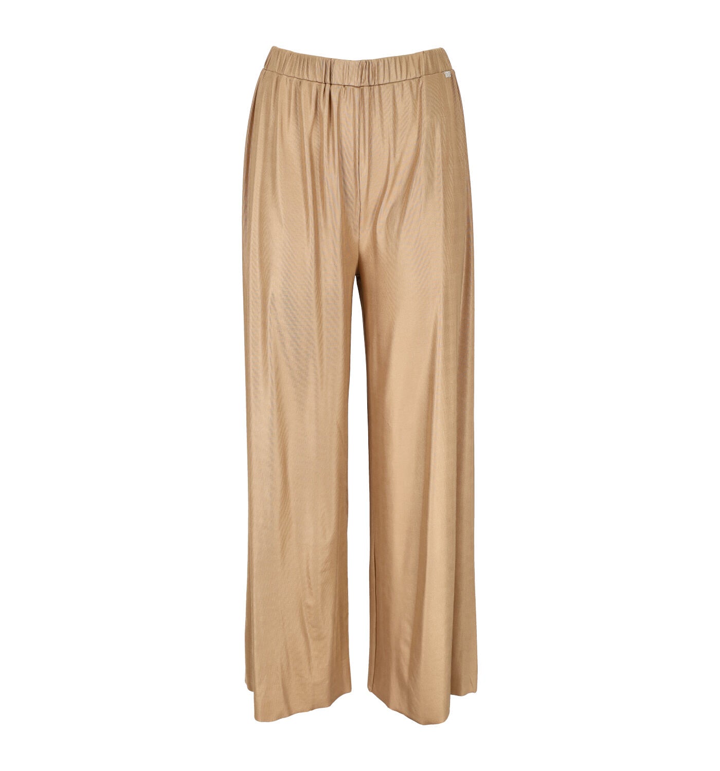 Pantalone a palazzo in maglina lucida