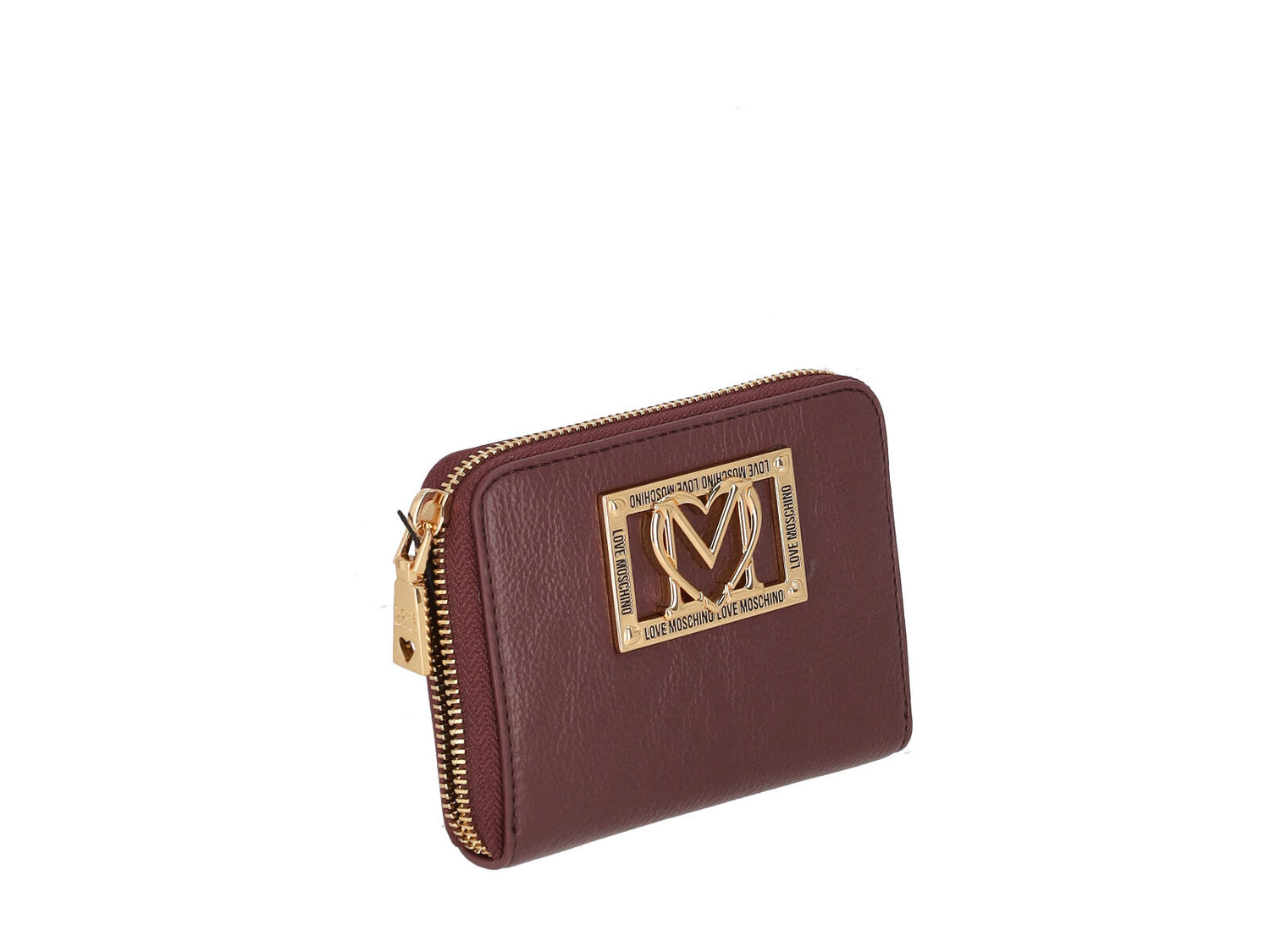 Portafoglio piccolo zip around con logo oro