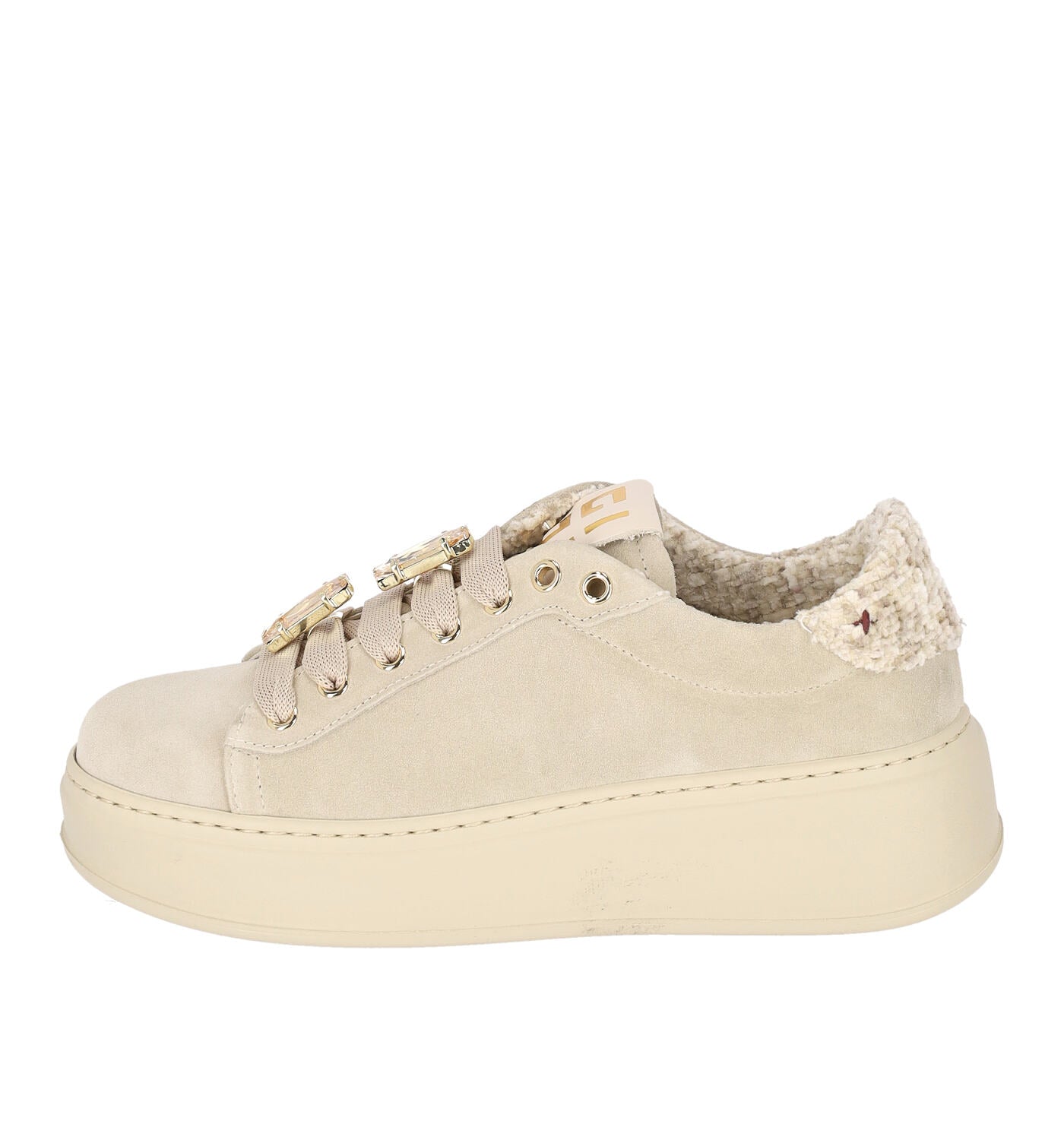 Sneakers platform con riporto teddy