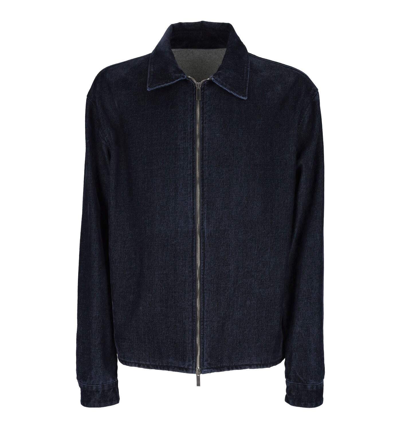 Giacca con zip denim scuro