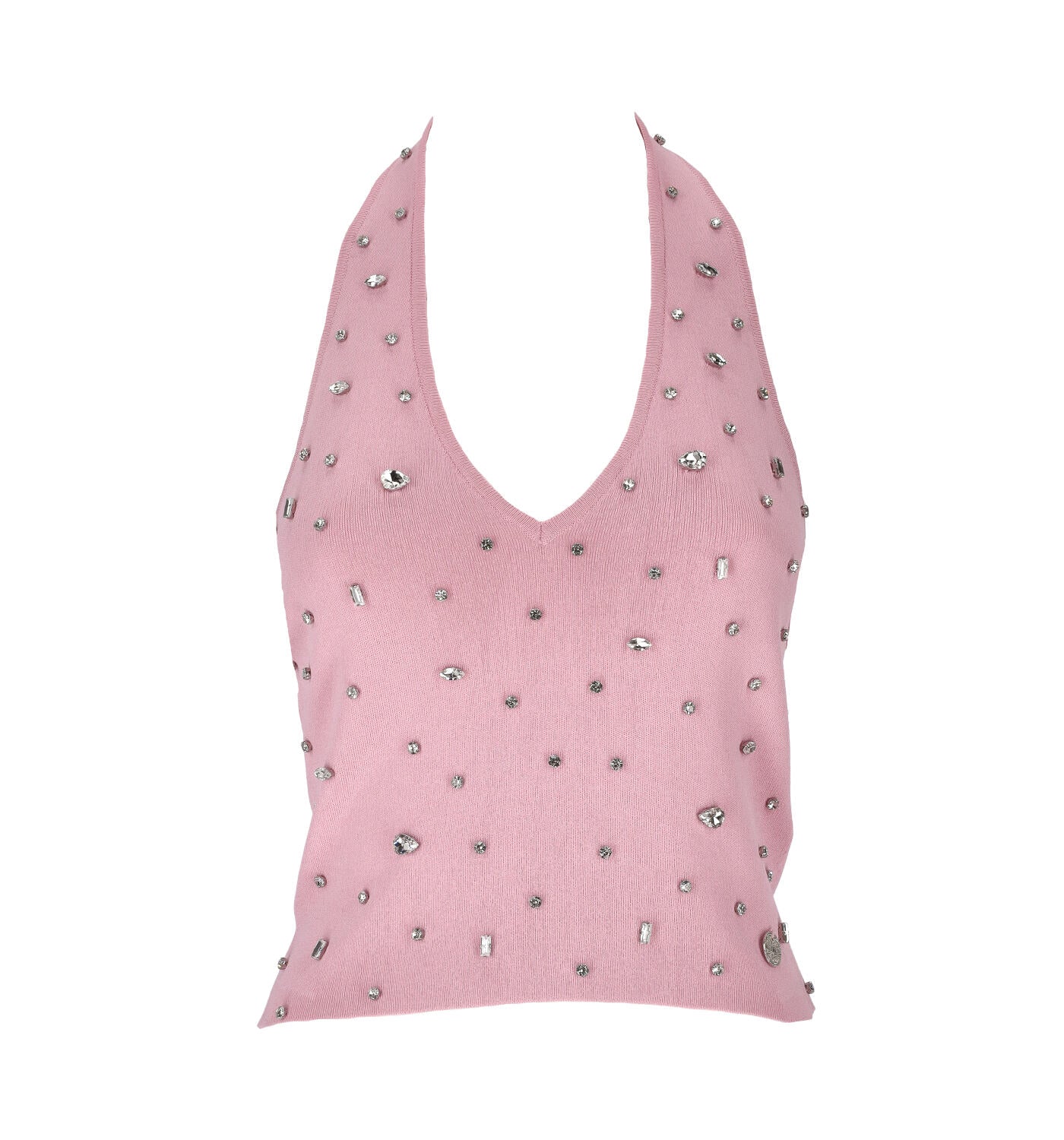Crop top con swarovski