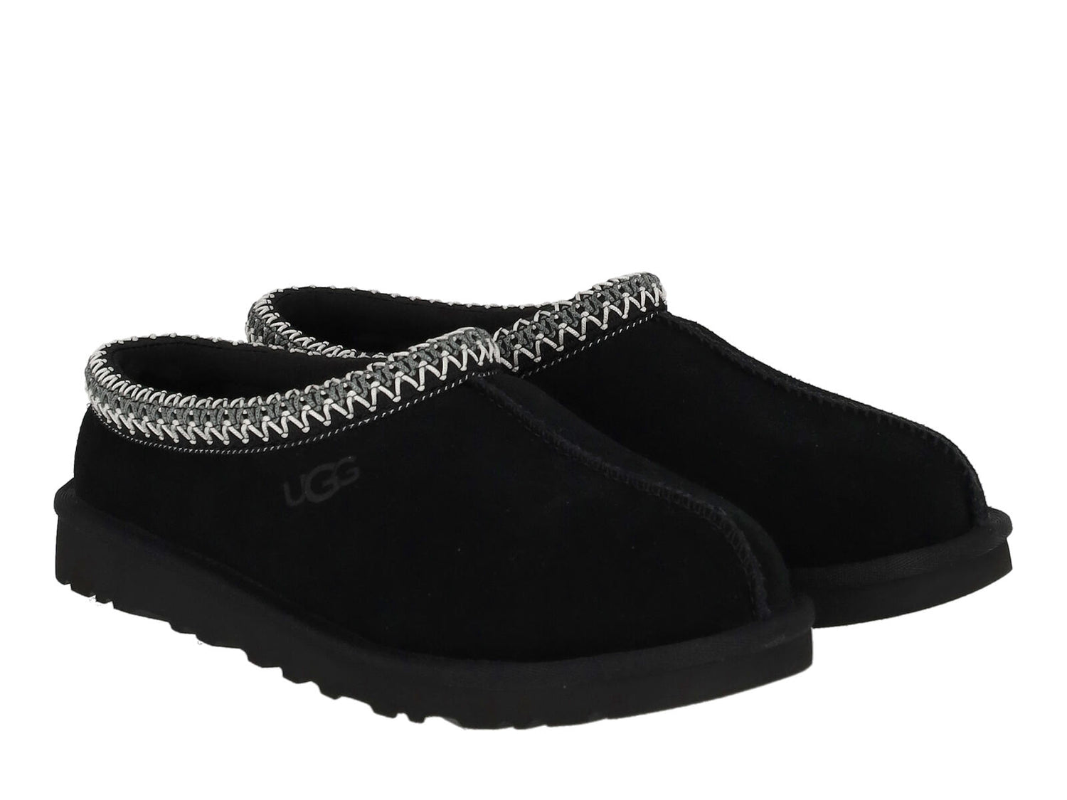 Sabot in camoscio con ricamo su collo piede , suola in gomma .