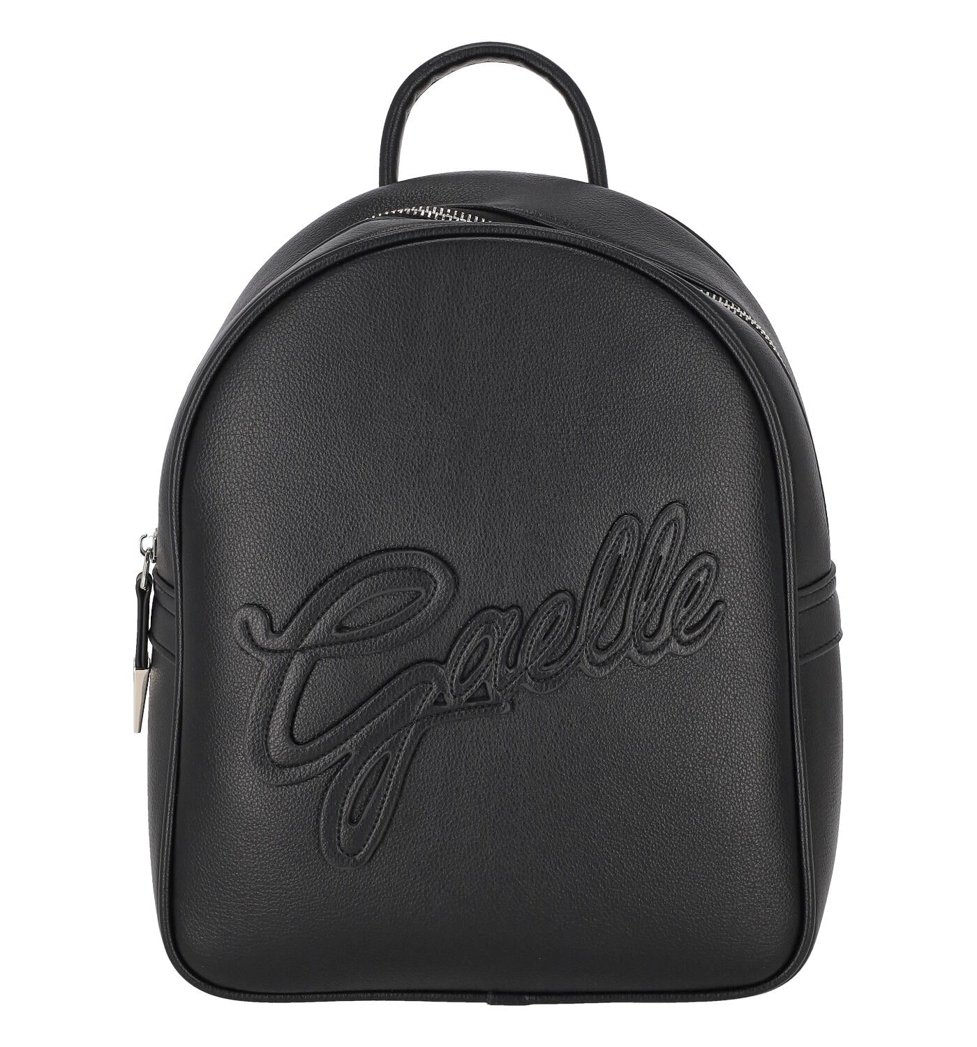 Zaino ovale con chiusura zip , logo sul davanti , spallacci sottili regolabili