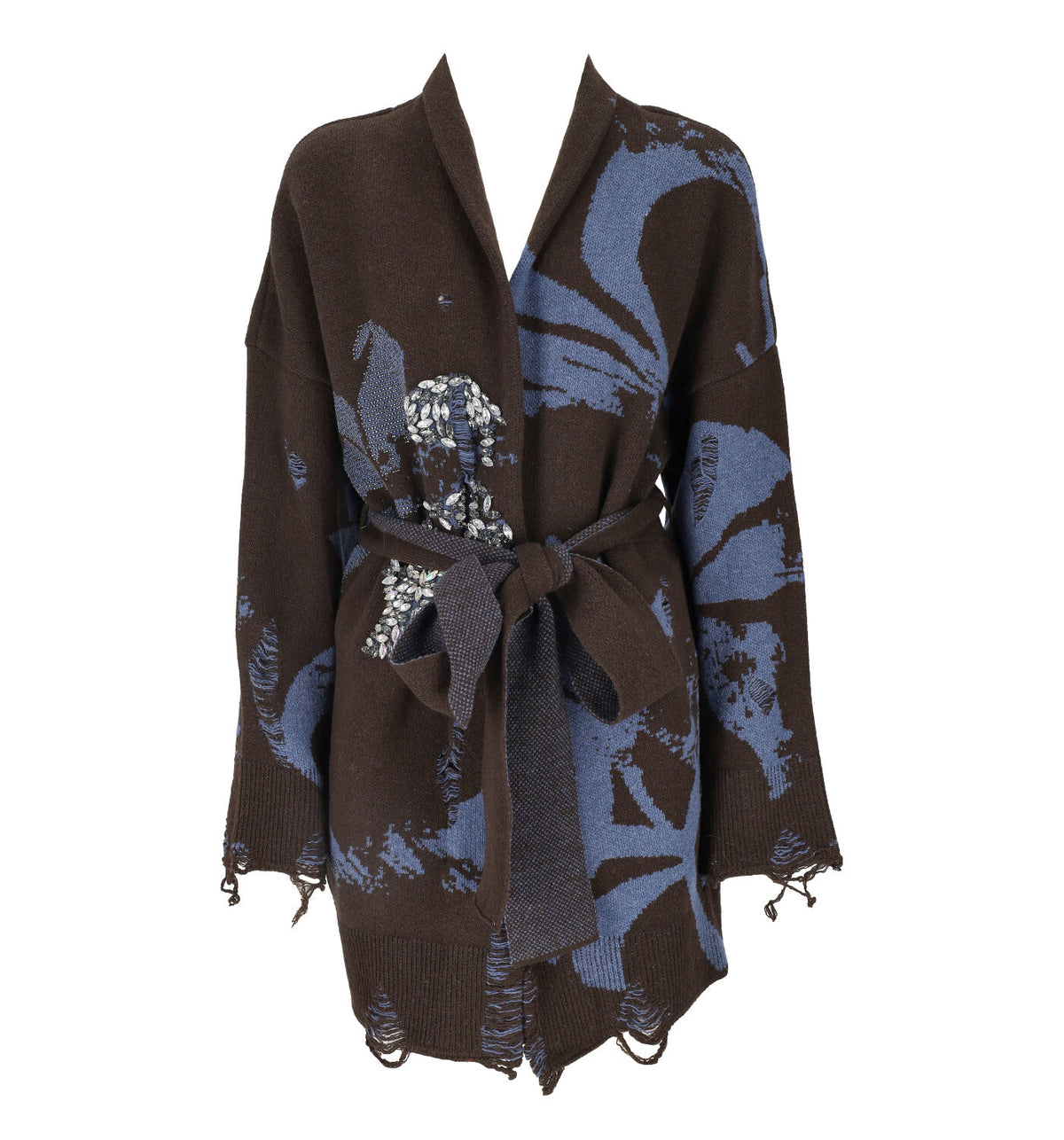 Cardigan con dettagli sfrangiati