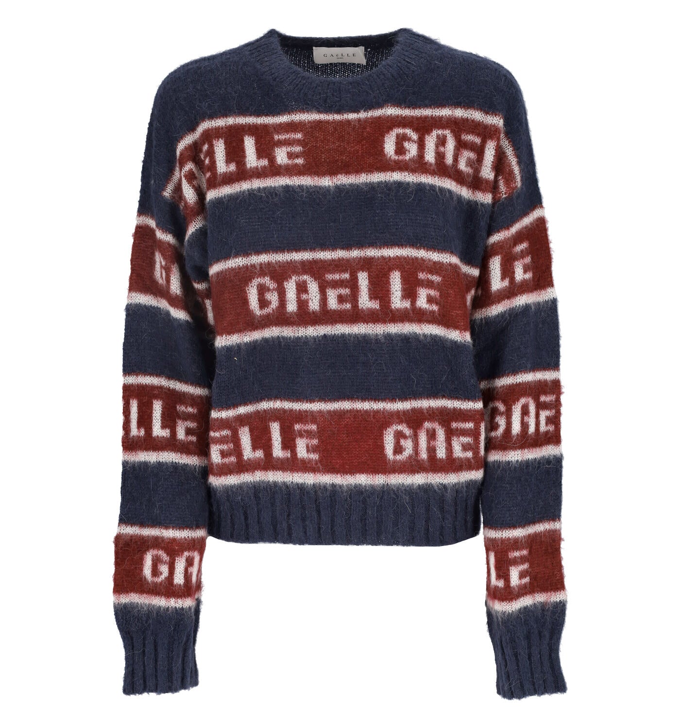 Maglione a righe con multi logo