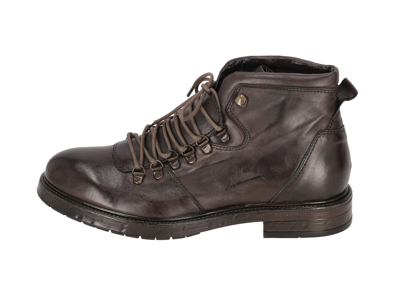 Stivaletto in pelle con lacci suola