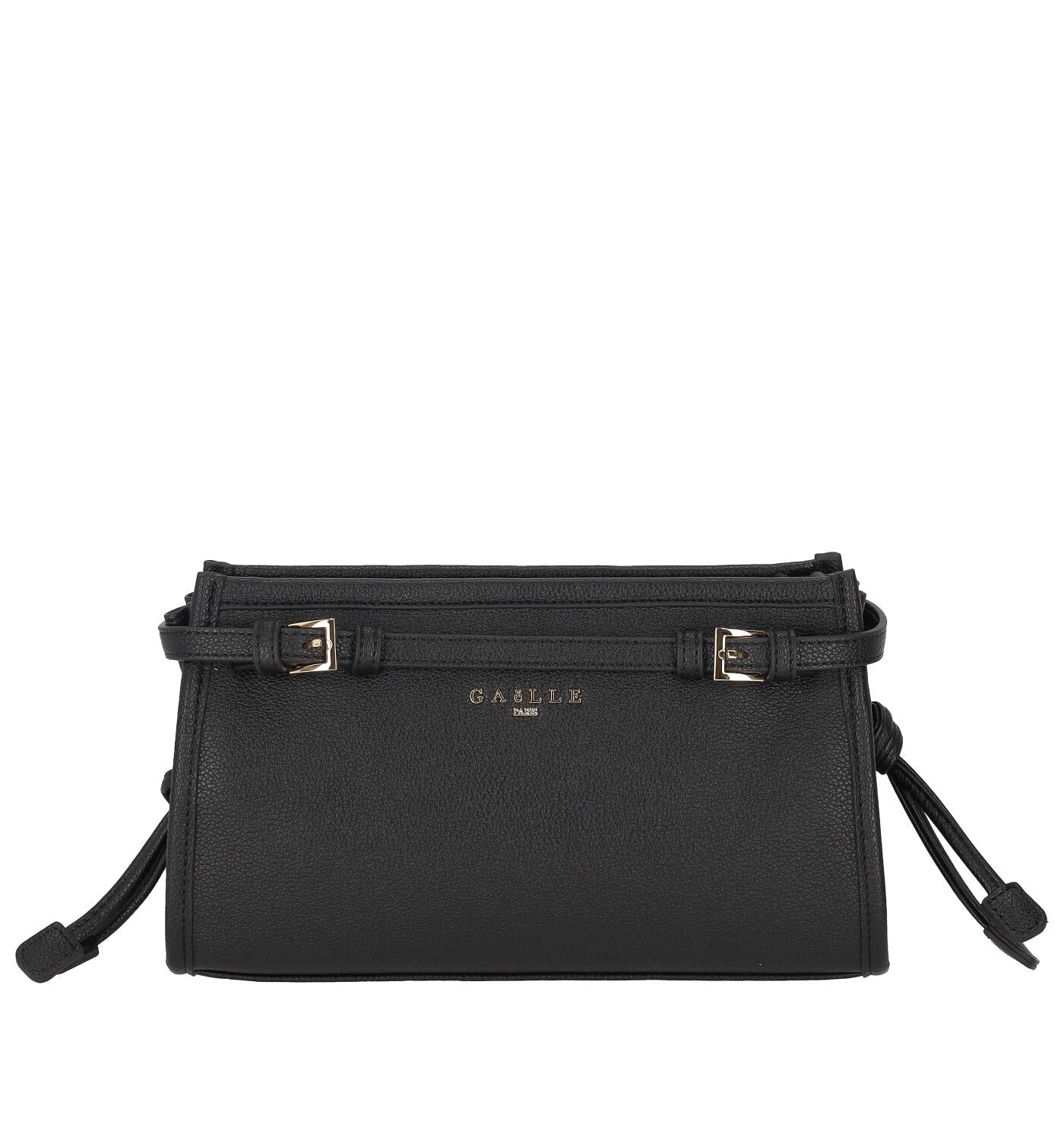 Borsa rettangolare con fibbiette anteriori e tracolla