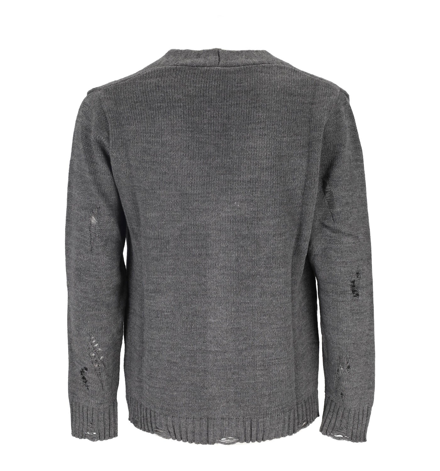 Cardigan con bottoni e rotture