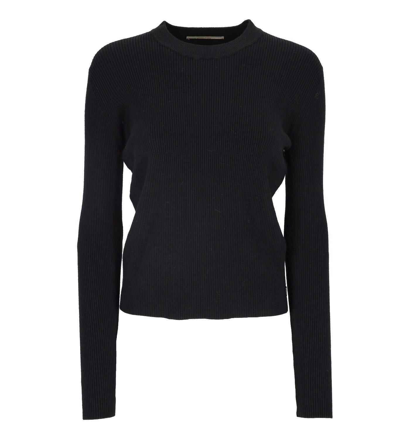 Maglia girocollo a costine slim fit
