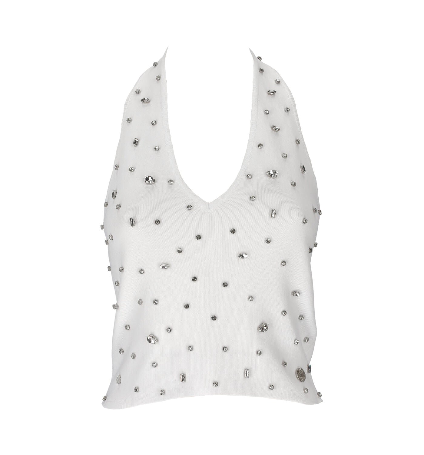 Crop top con swarovski