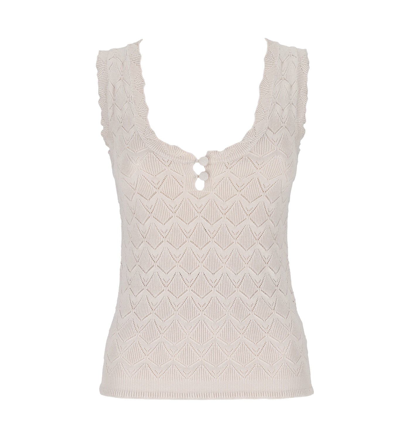 Top traforato con scollo a V