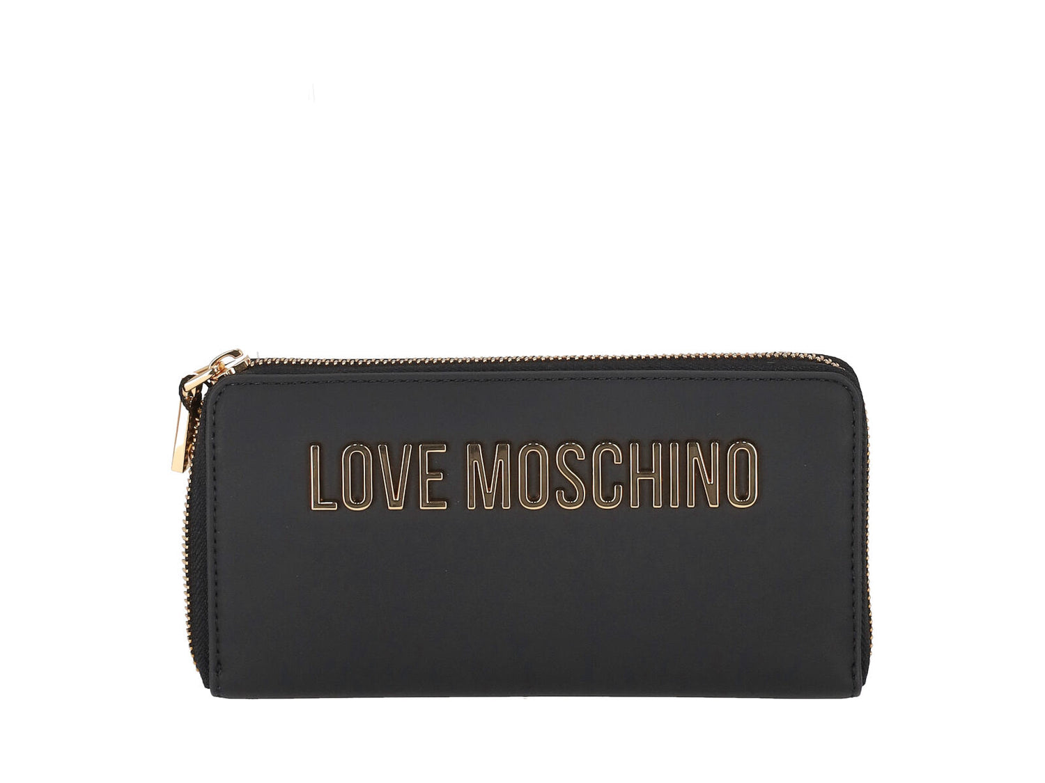Portafoglio grande zip around con logo lettering grande oro
