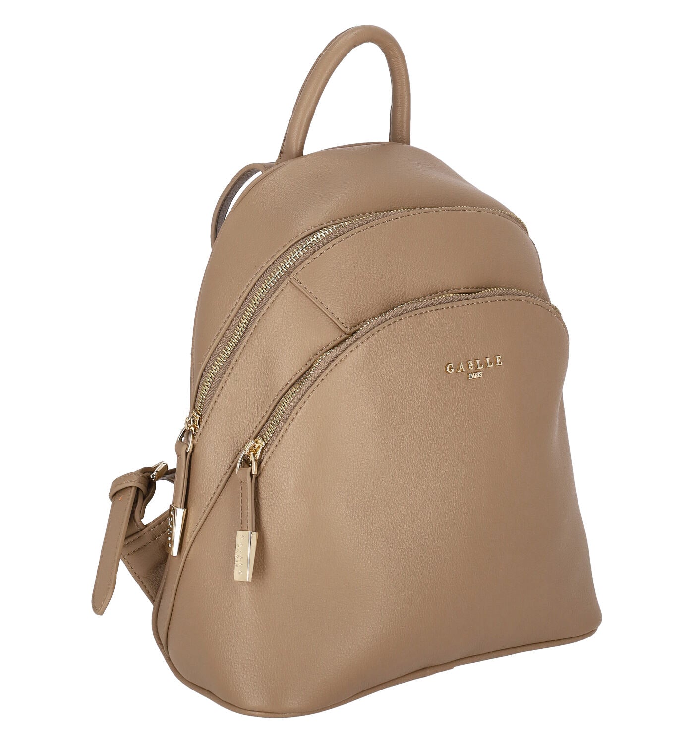 Zaino con doppia zip e spallacci regolabili.