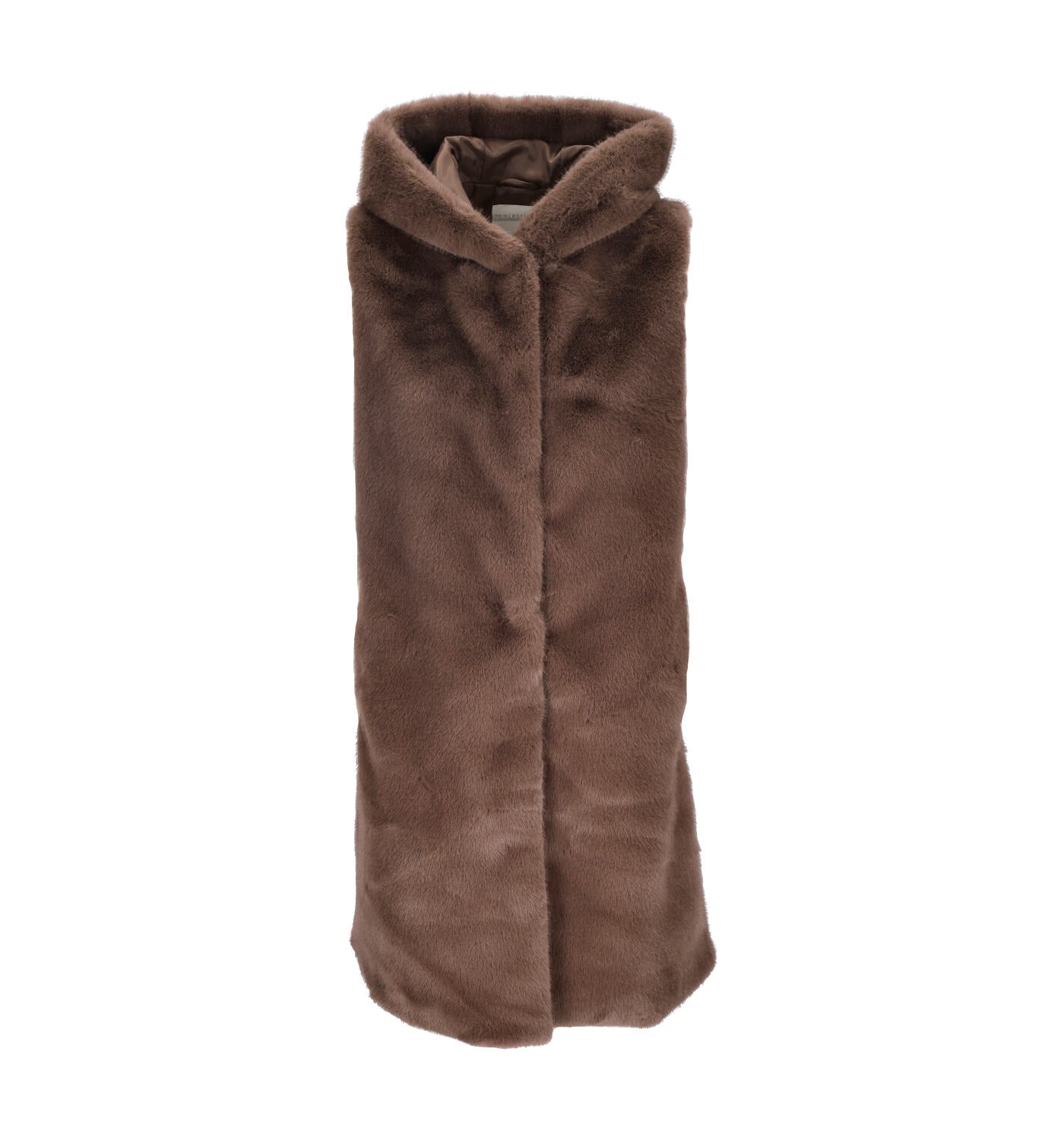Smanicato ecopelliccia con cappuccio