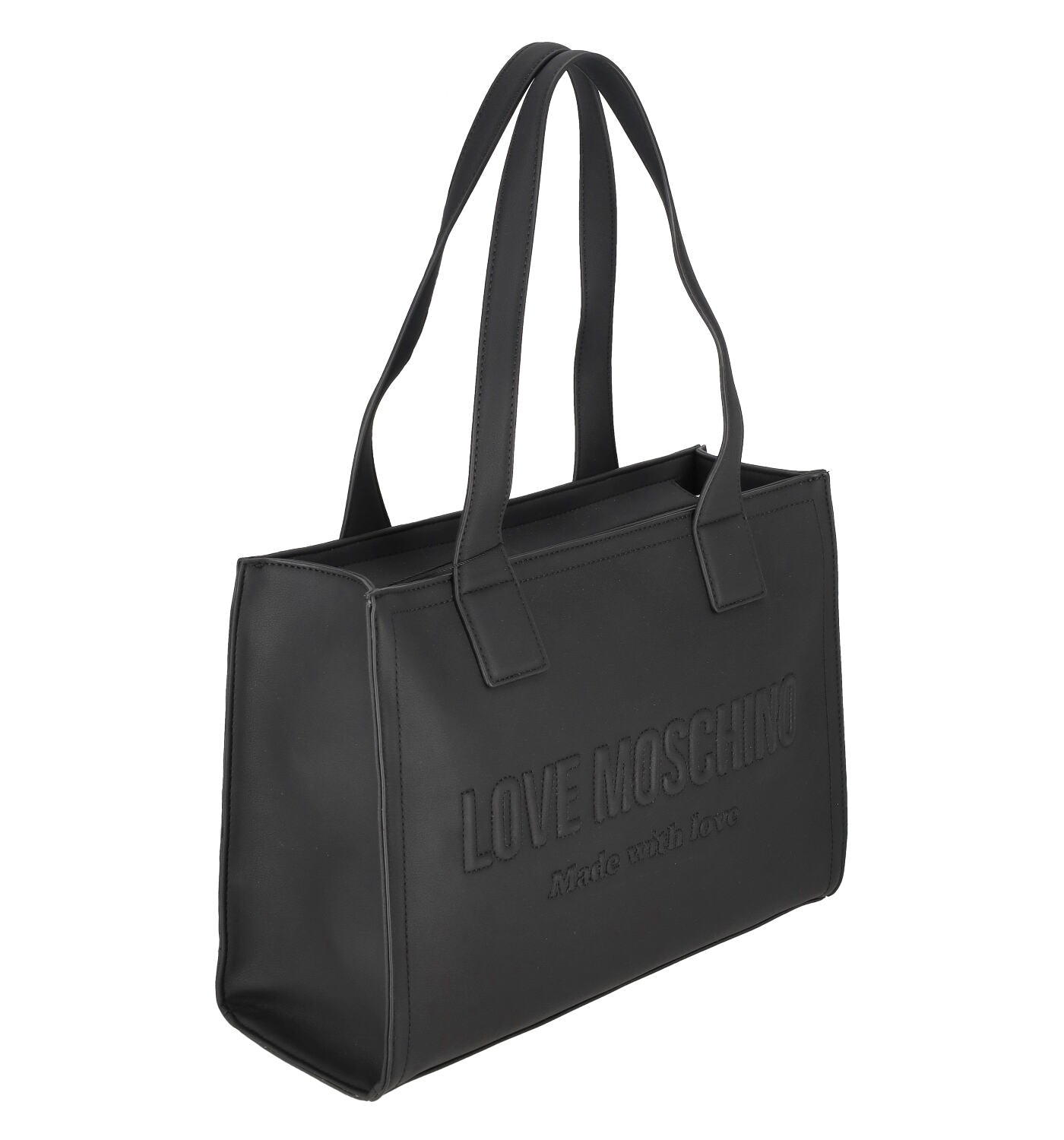Borsa shopping logo impunturato con chiusura a zip