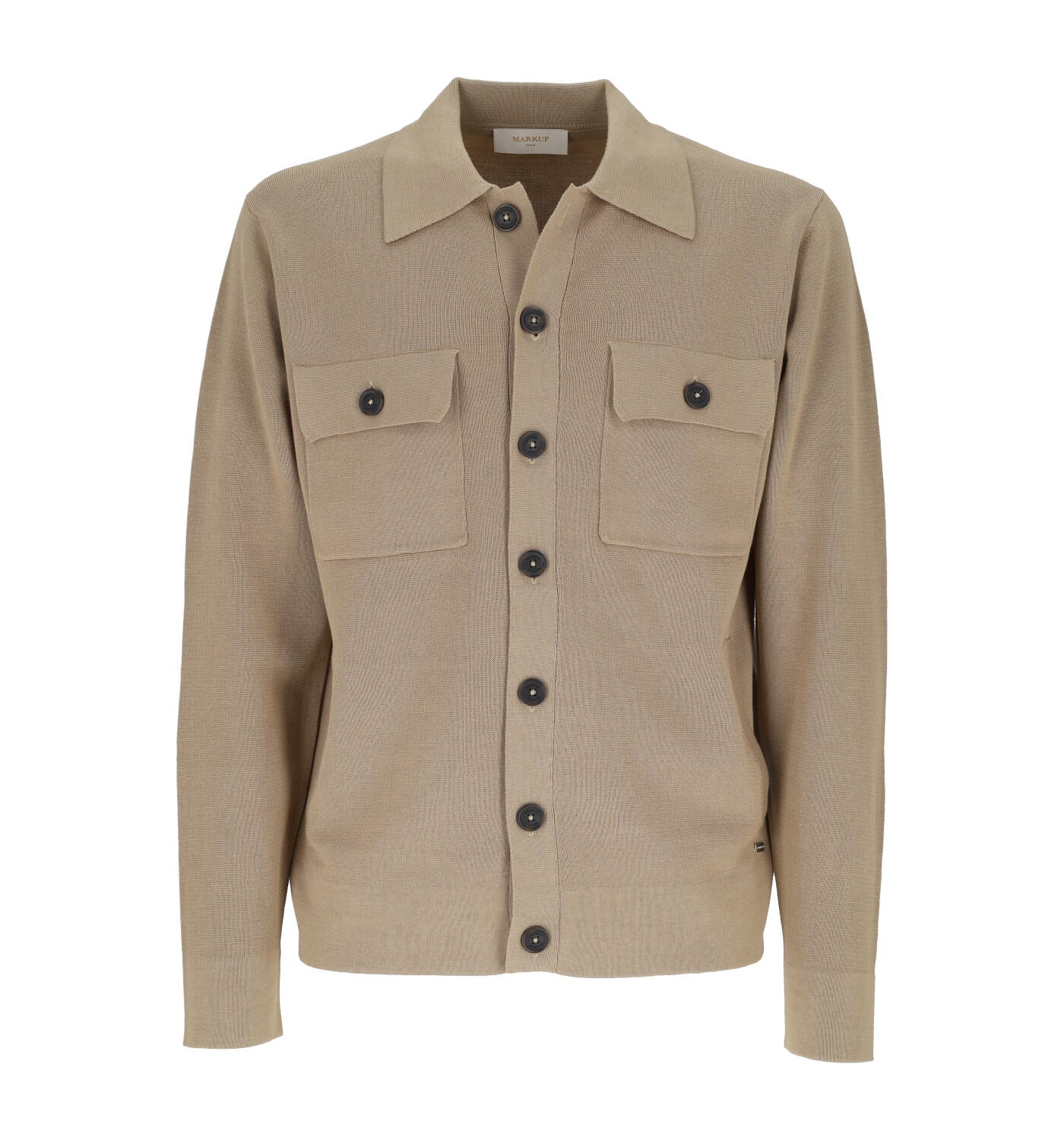 Overshirt in punto stoffa con bottoni, finezza dodici