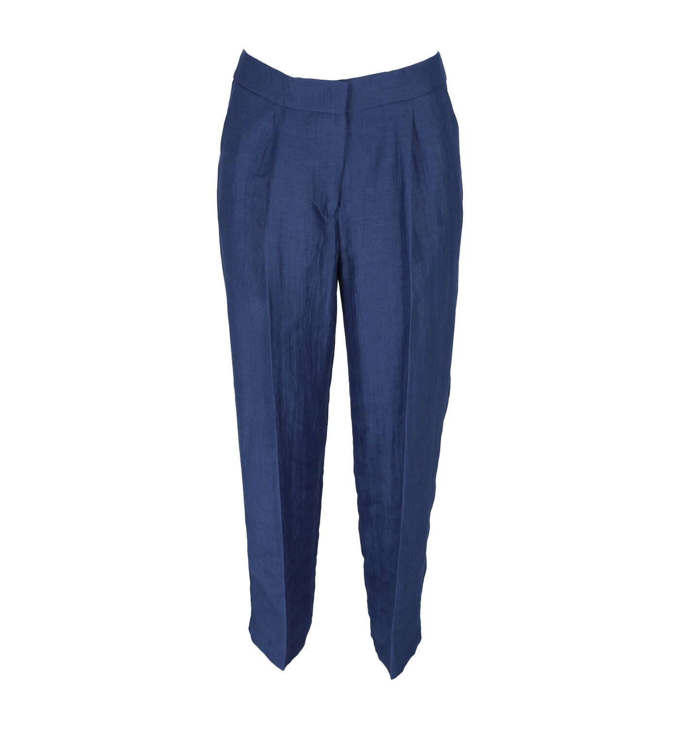 Pantalone regular in lino con pinces